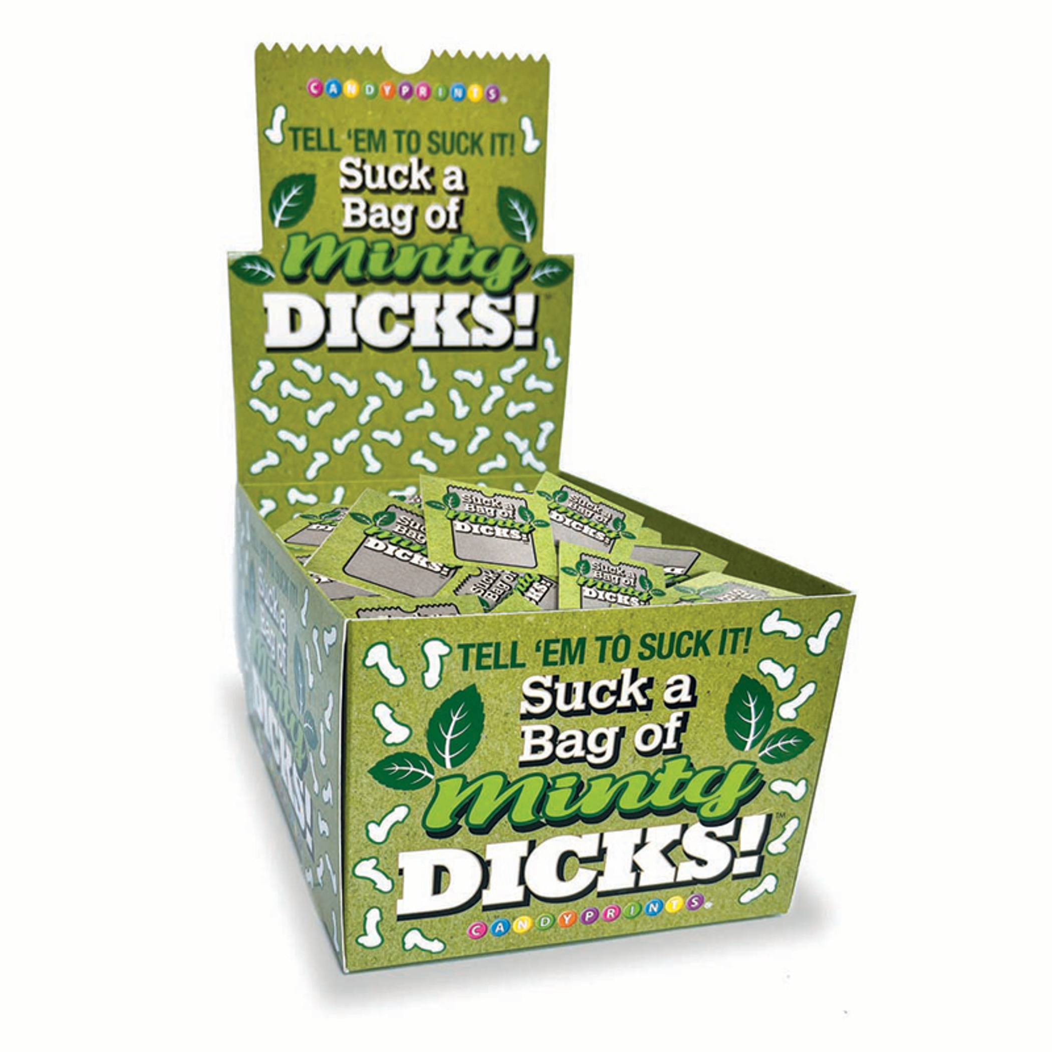 Suck a Bag of Minty Dicks Display, 100 Bags