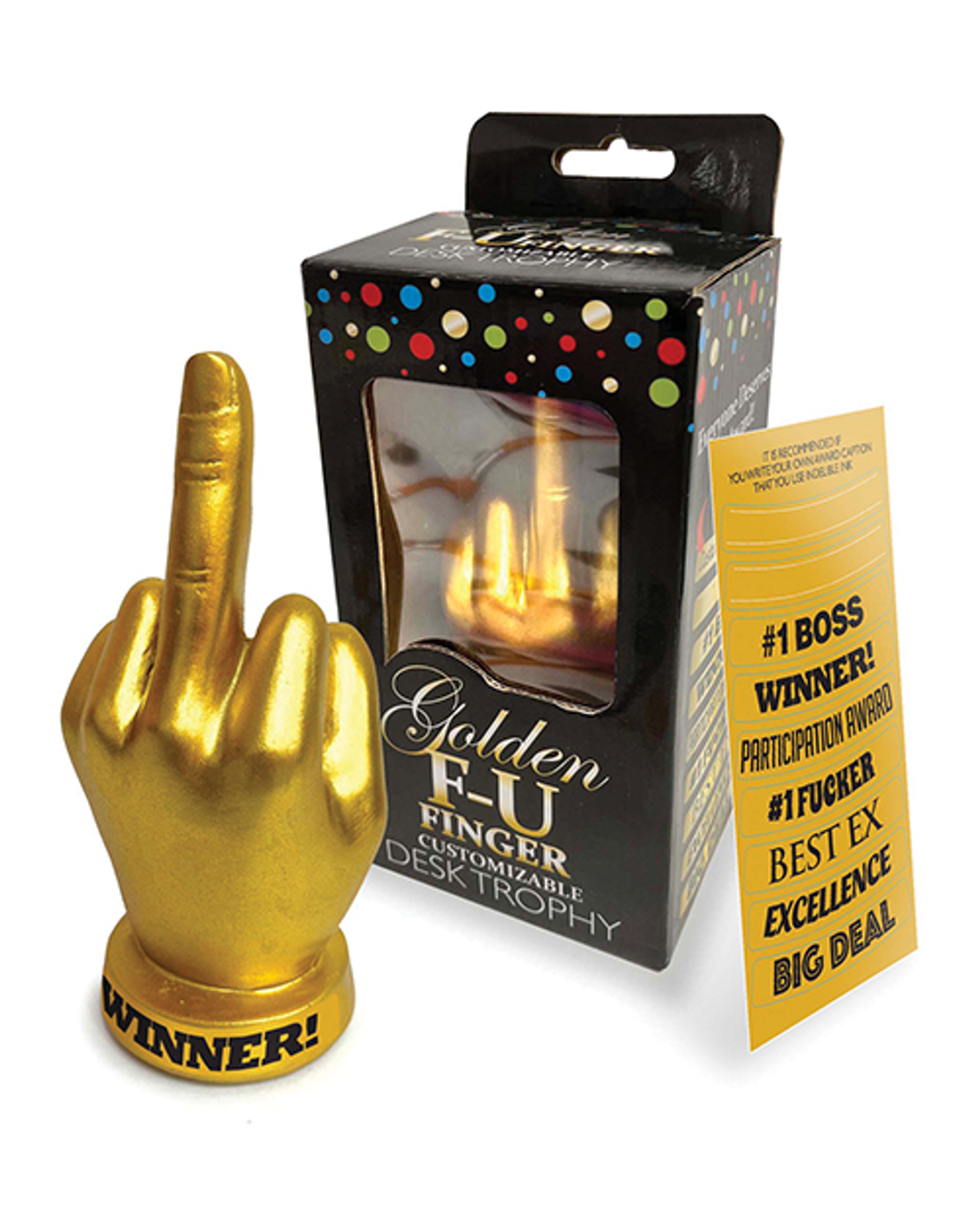 Golden F-U Finger Trophy | Cheeky Gag Gift