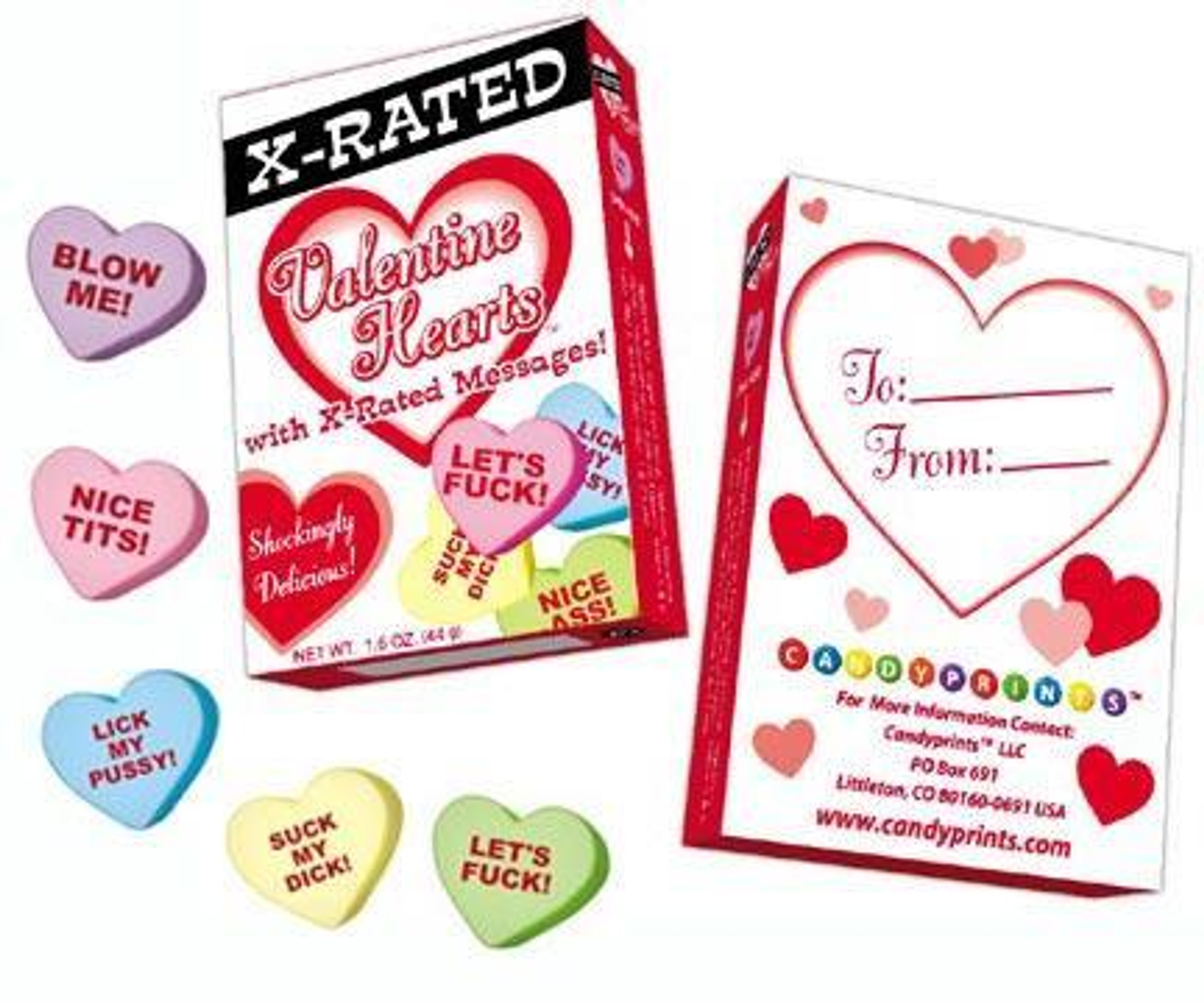 Risque Hearts 24-Pc Countertop Candy Display