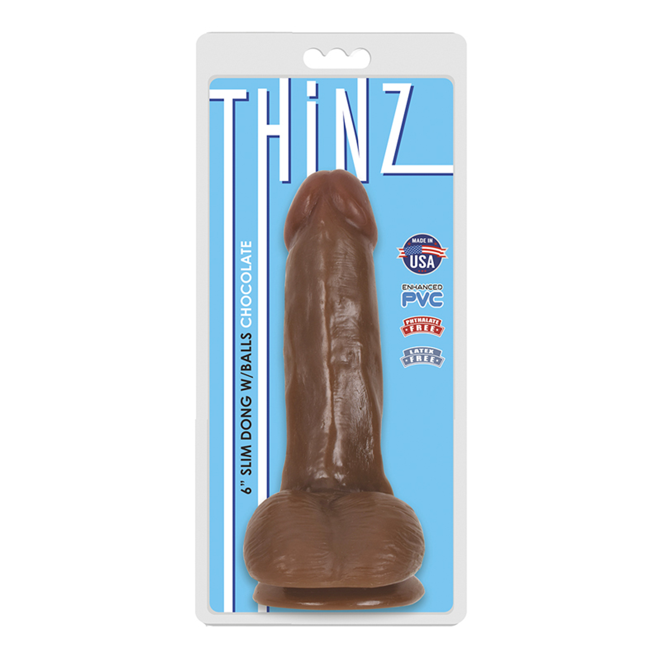 Thinz Slim Dong 6in with Balls Chocolate | Realistic Dildo