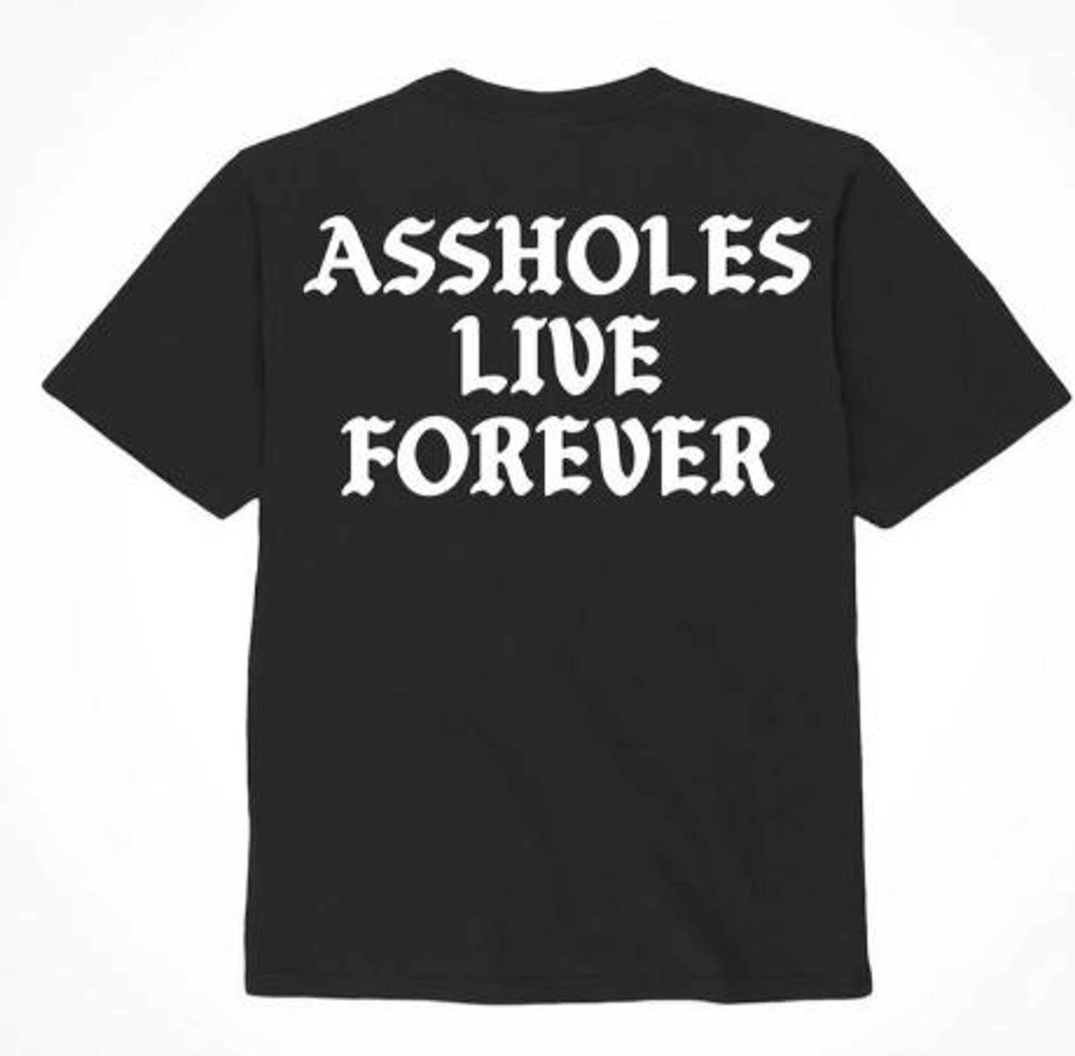 Asshxles Live Forever Tee, Black & White, Large