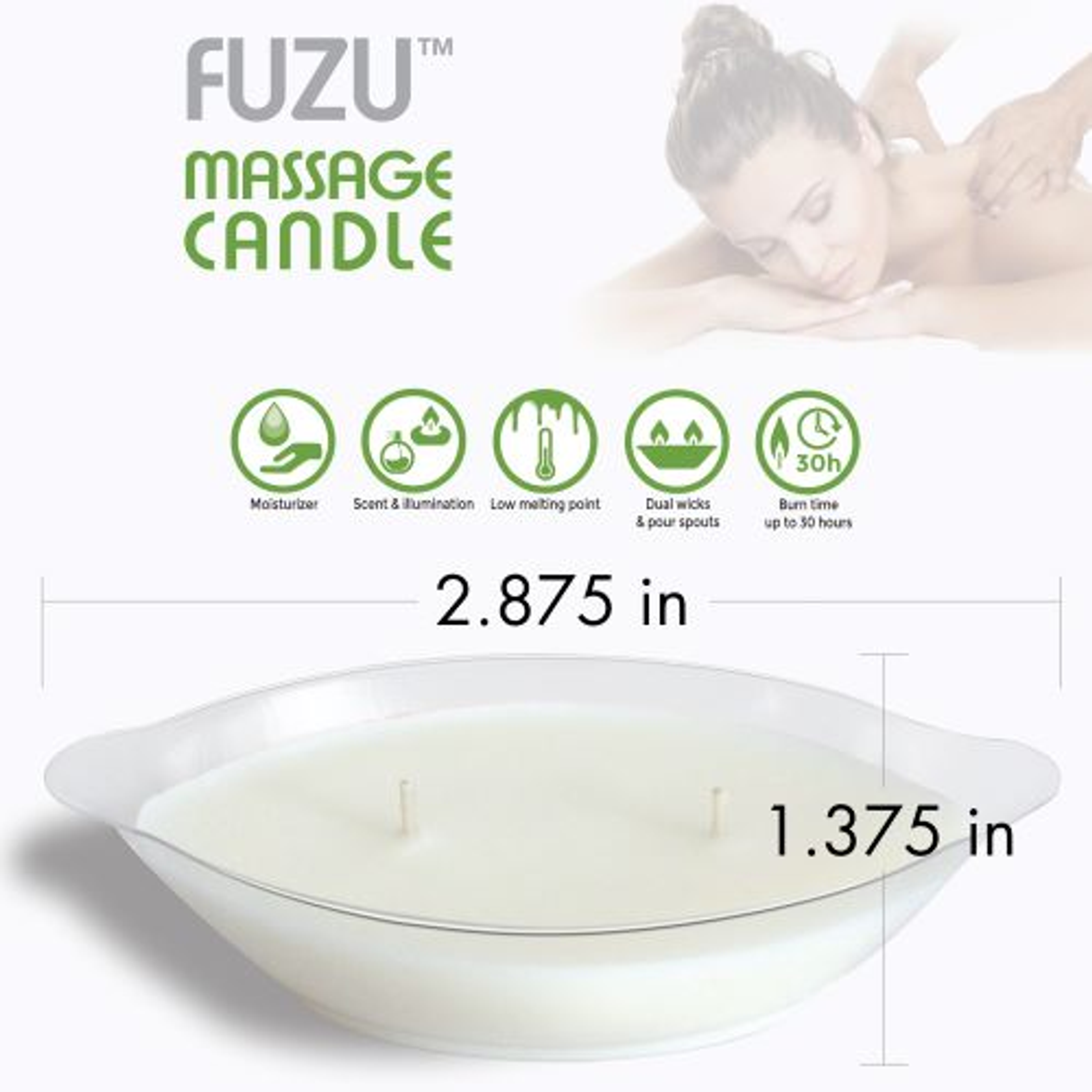 Fuzu Coconut Passion Massage Candle 4 Oz