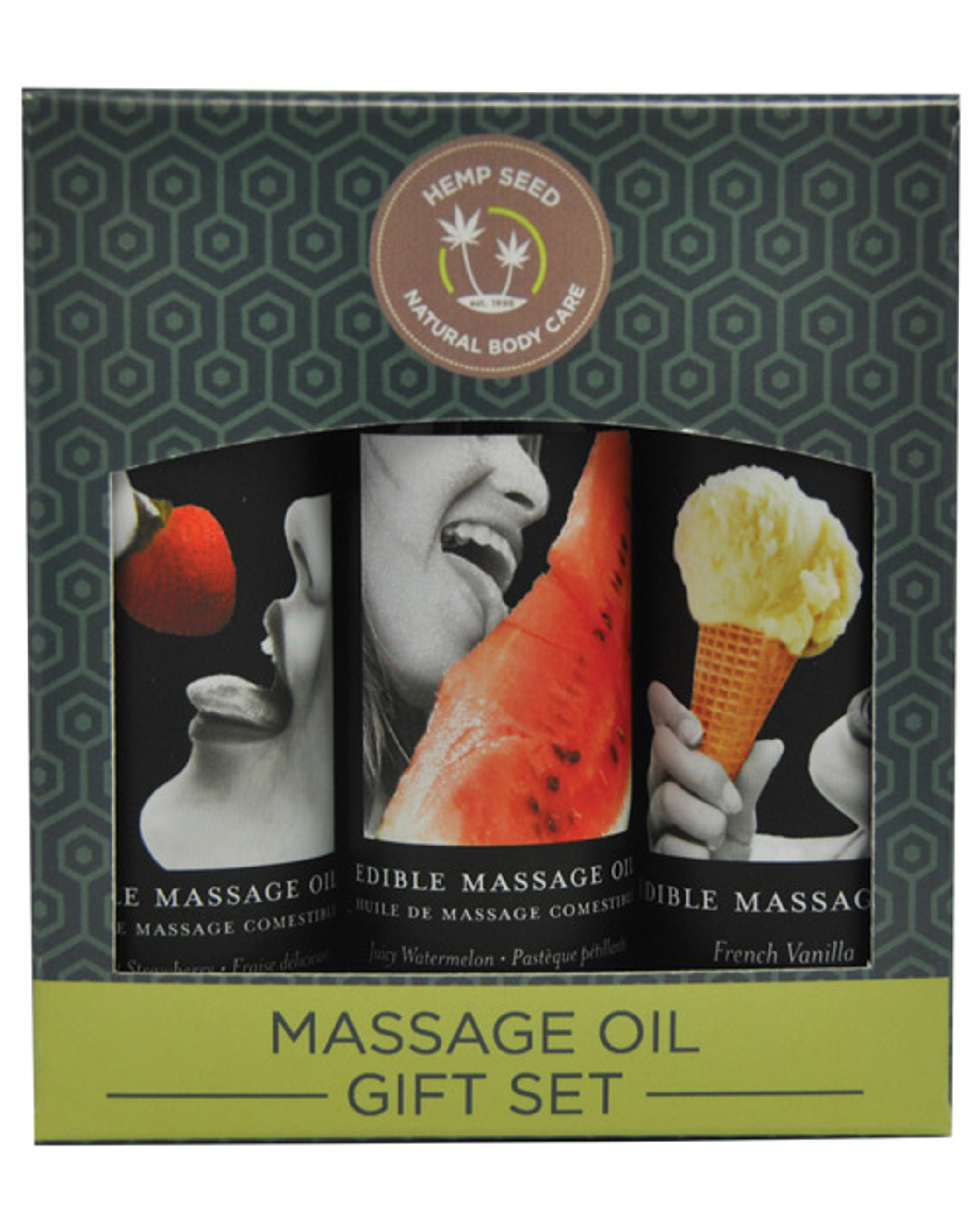 Earthly Body Edible Hemp Seed Massage Oil Gift Set
