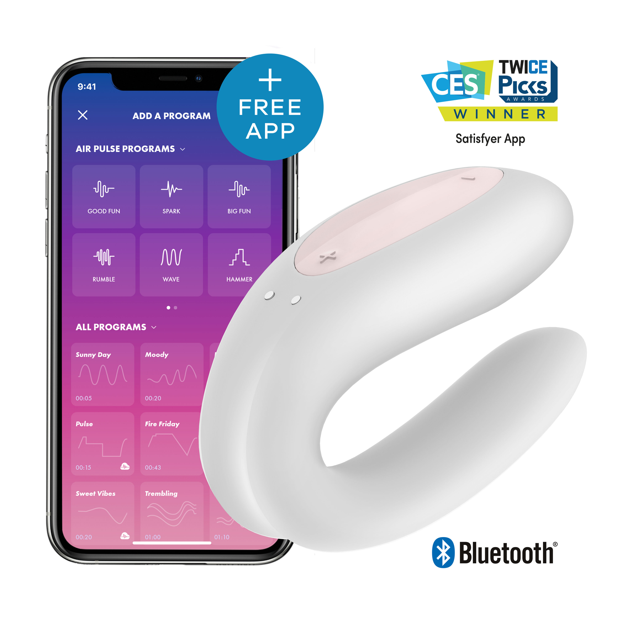 Satisfyer Double Joy White with App