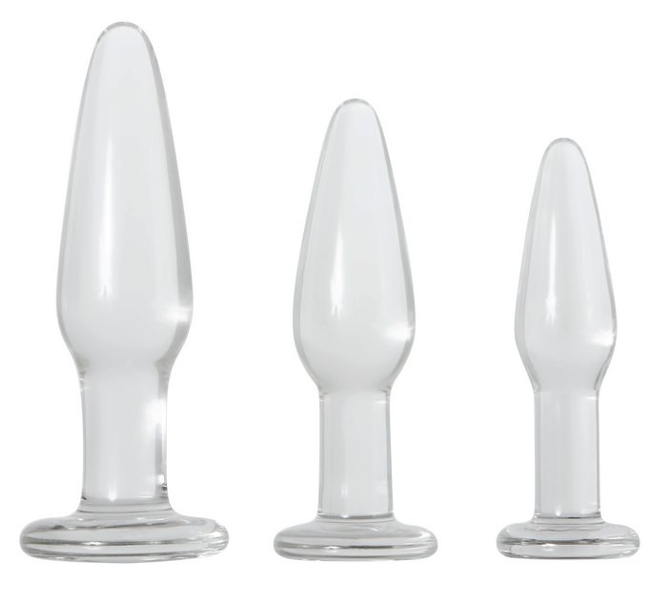 Adam & Eve Glass Anal Train Trio – Plug Set