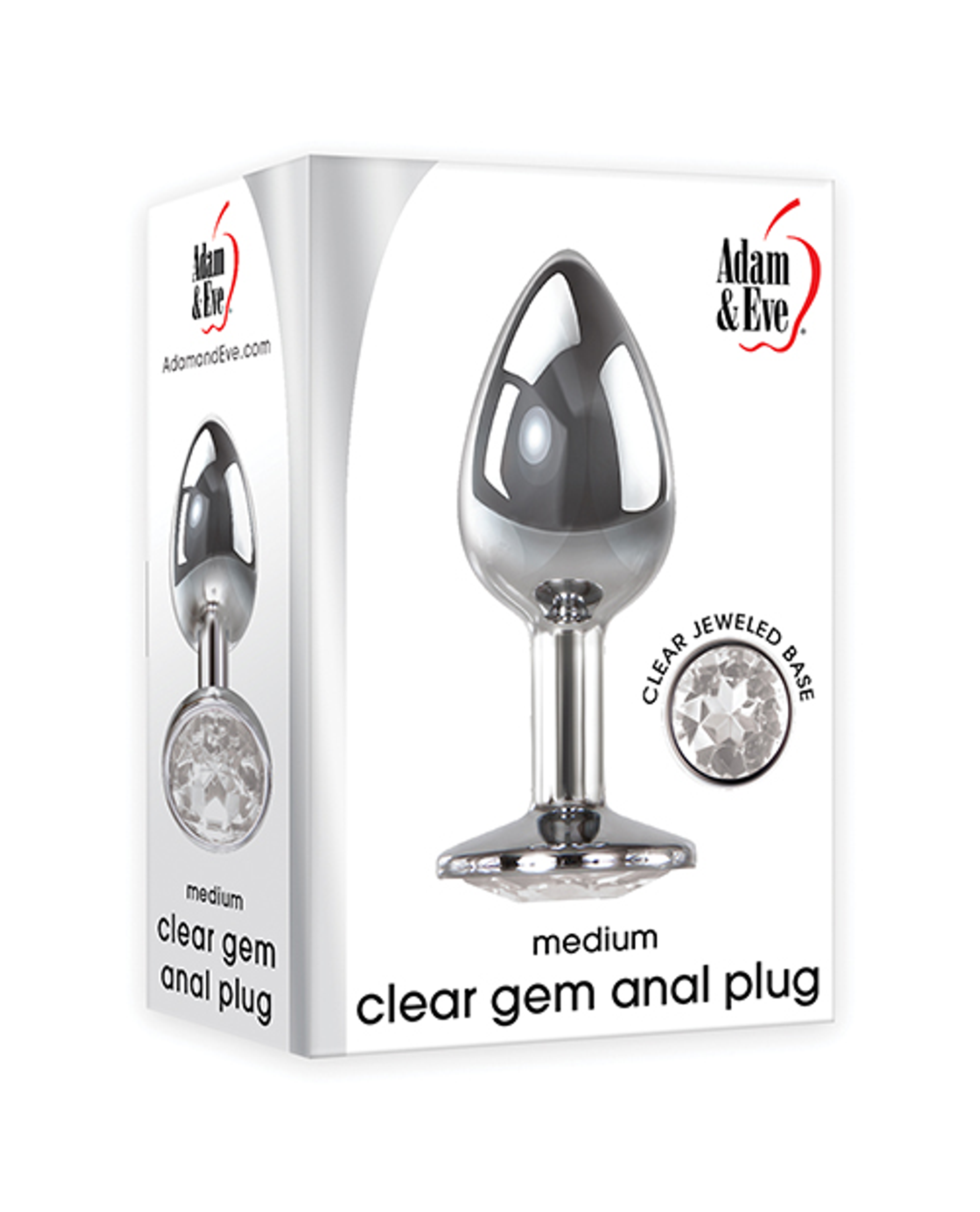Adam & Eve Clear Gem Butt Plug Medium