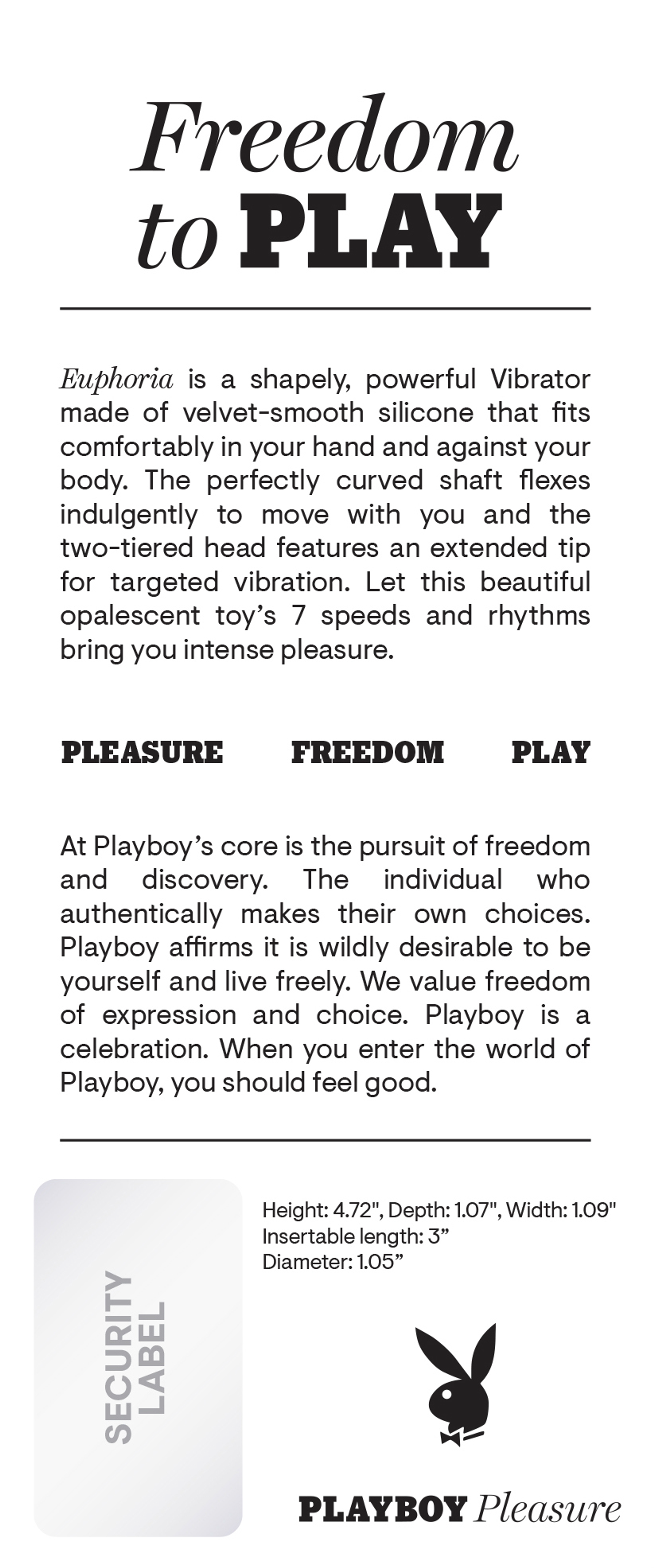 Playboy Euphoria | Evolved Rechargeable Vibrator