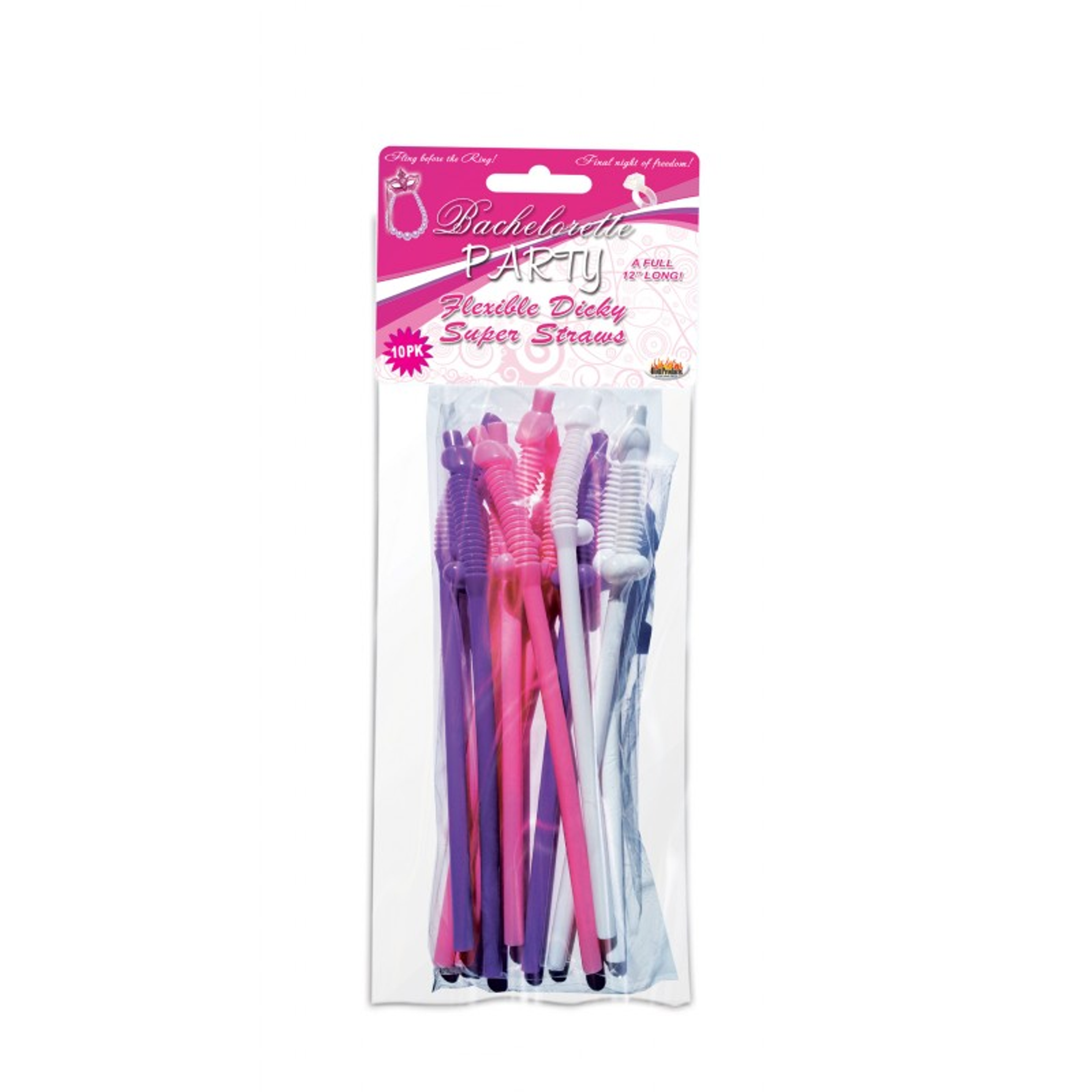 Bachelorette Party Flexy Super Straws (10-Piece)