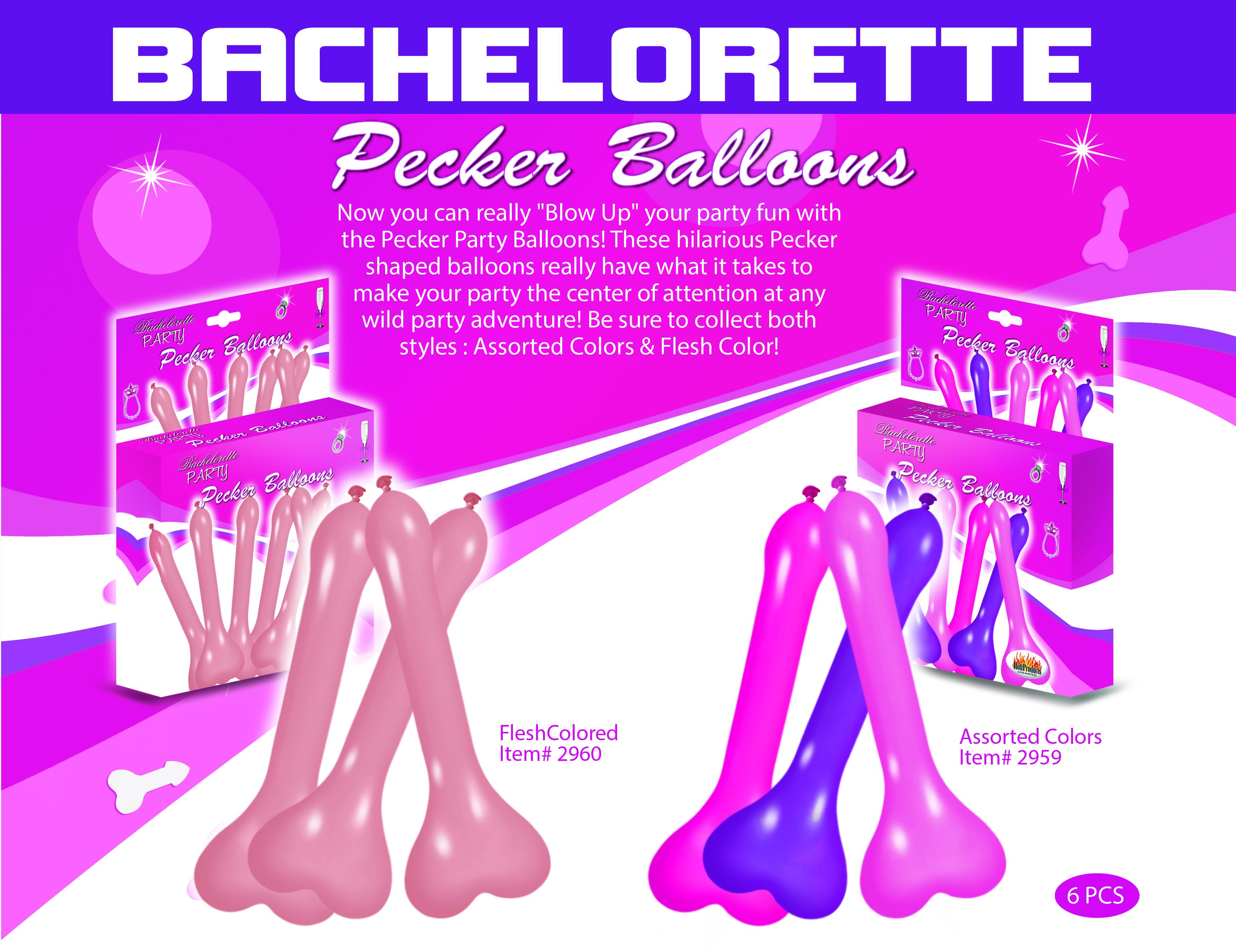 Pecker Balloons 6-Pack – Cheeky Party Gag Gift Box