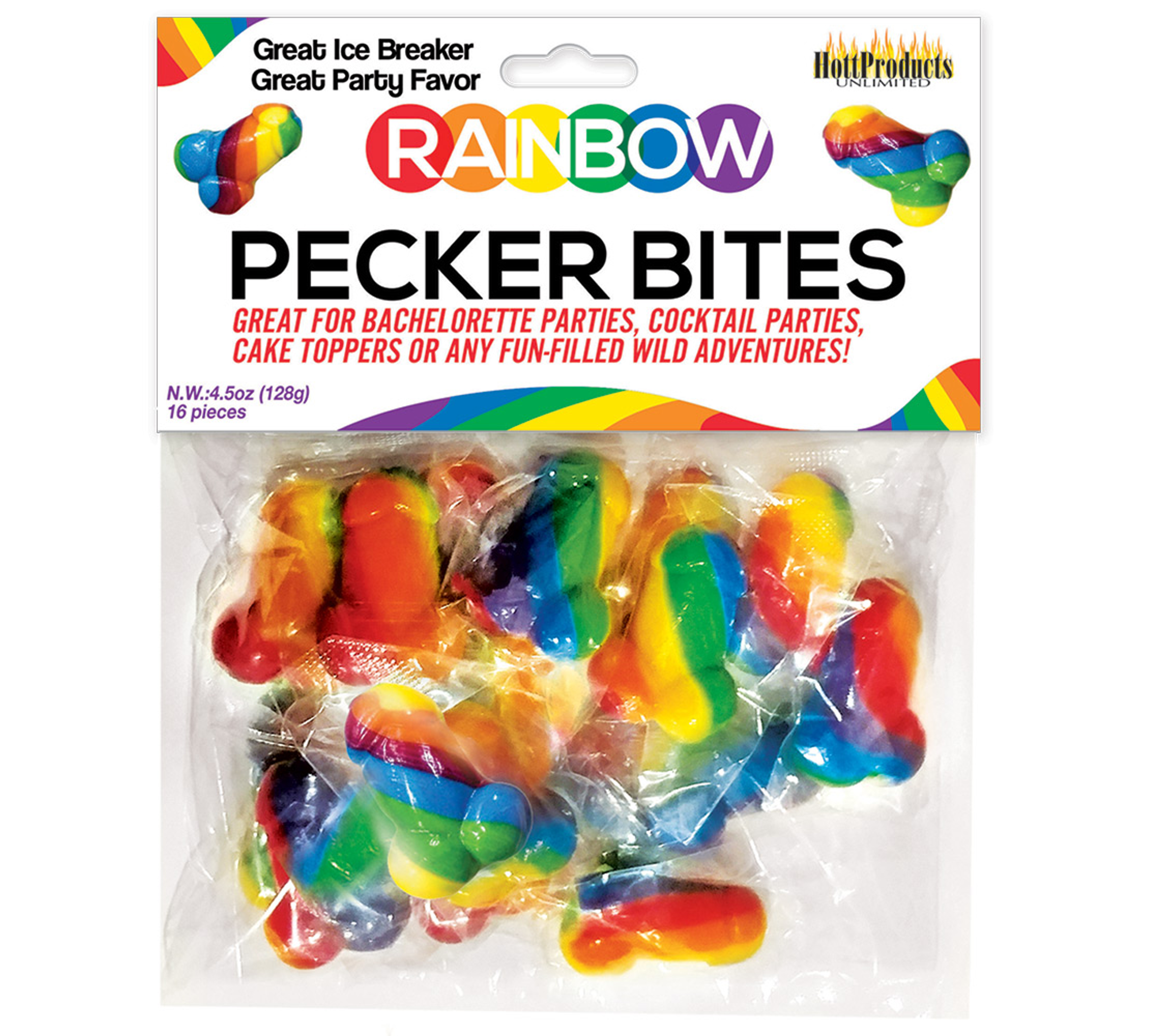 Rainbow Pecker Bites | Edible Party Candy Gag Gift