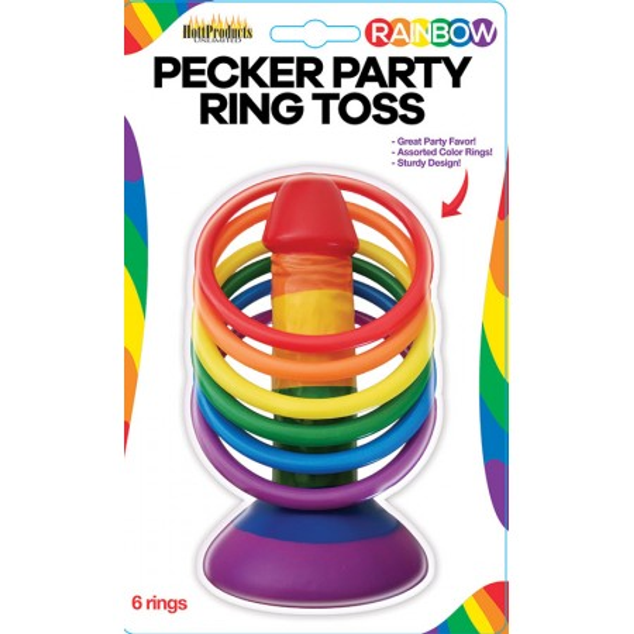 Rainbow Pecker Party Ring Toss – Cheeky Bachelorette Game