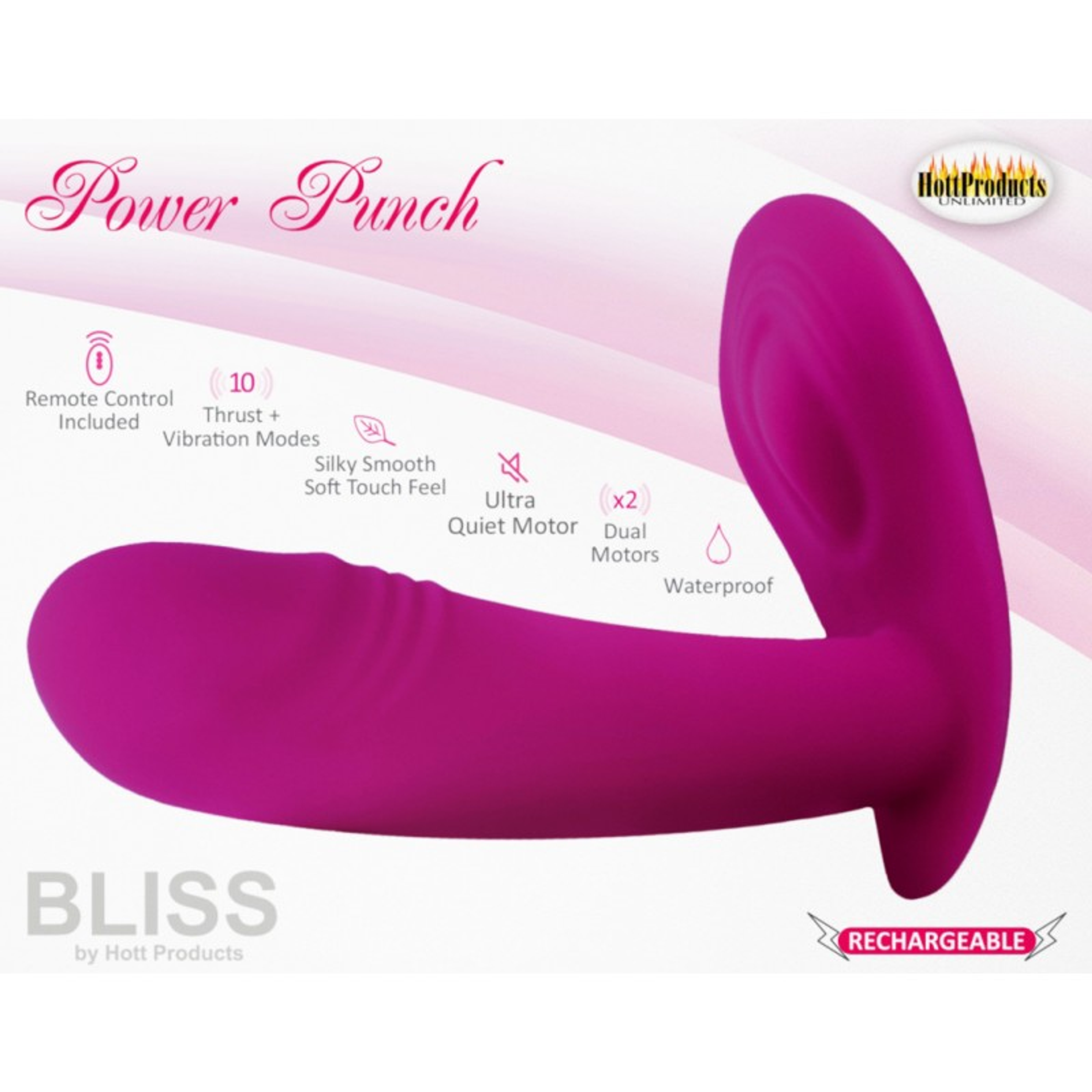 Bliss Power Punch Thrusting Vibe With 10 Functions
