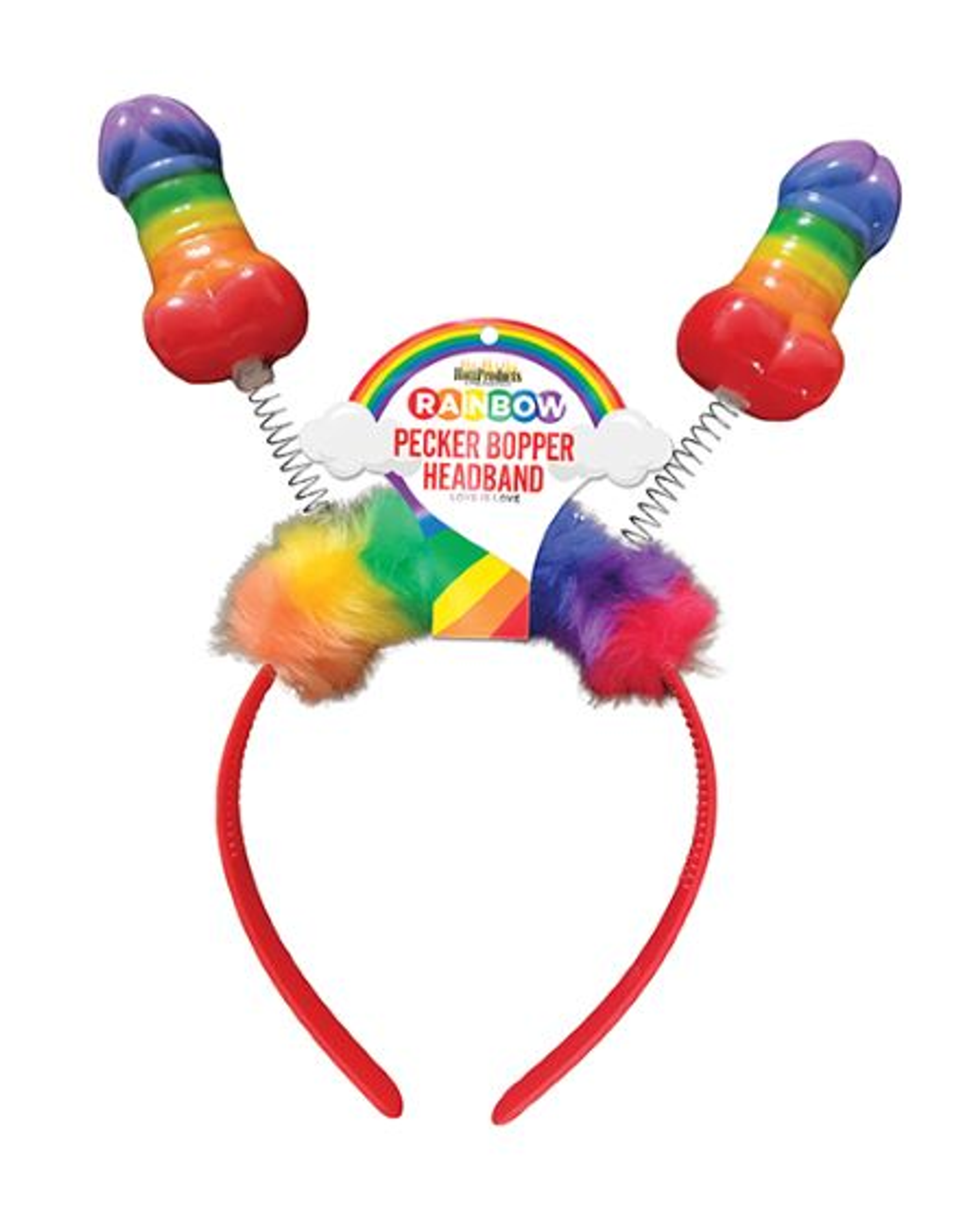 Rainbow Pecker Bopper Headband – Colorful Party Novelty
