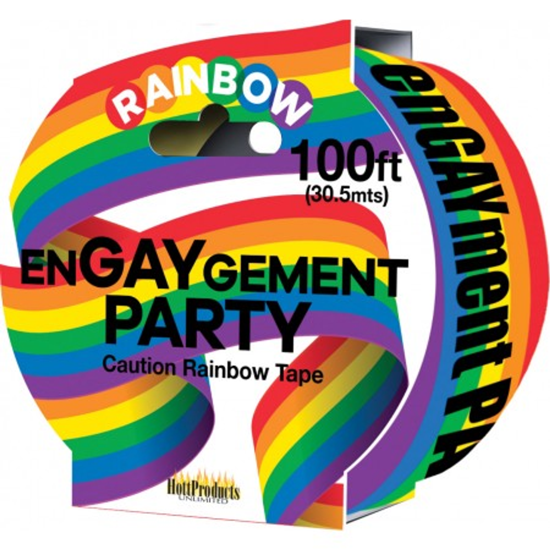 Engaygement Rainbow Caution Tape – Festive Pride Novelty