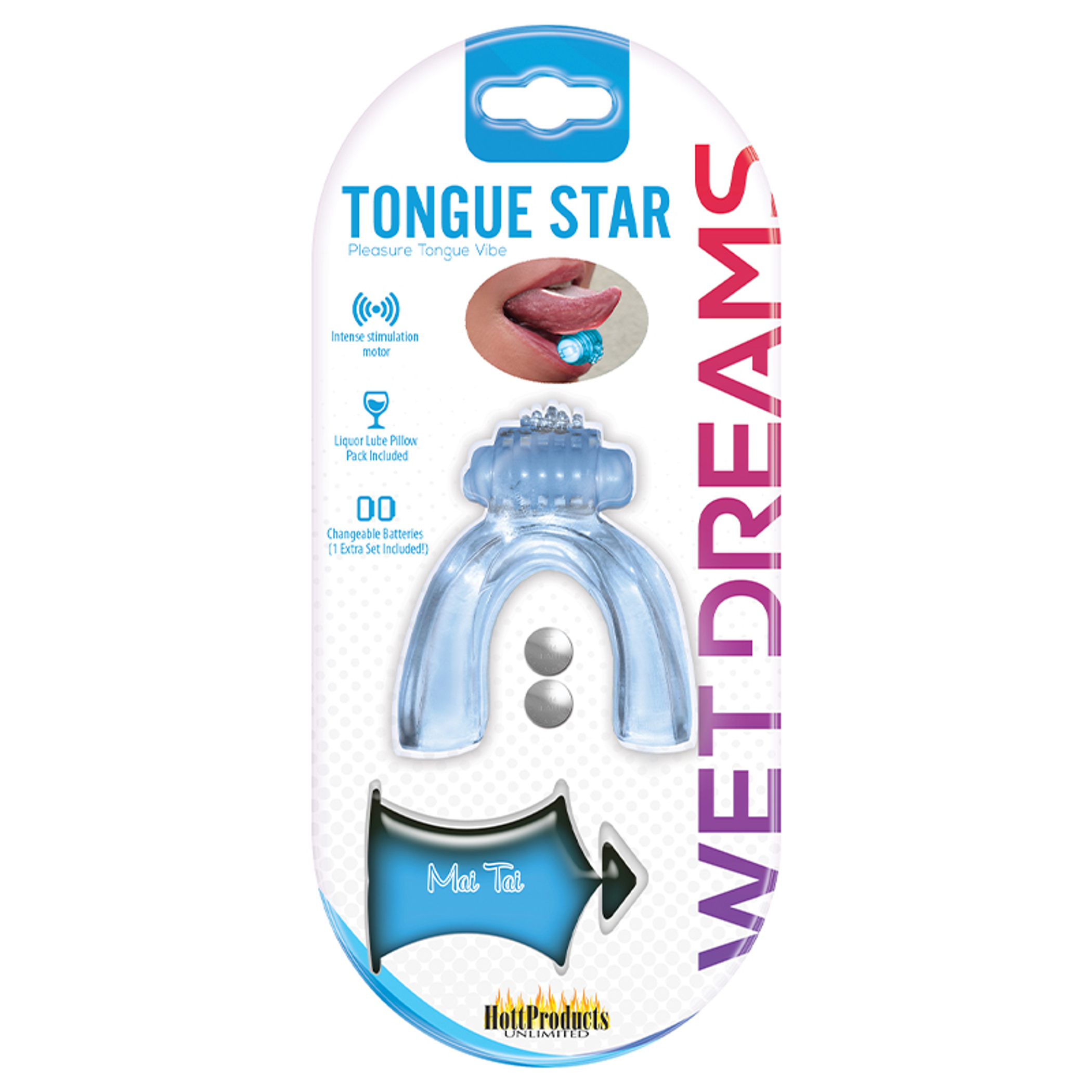 Tongue Star Vibrating Tongue Toy Blue
