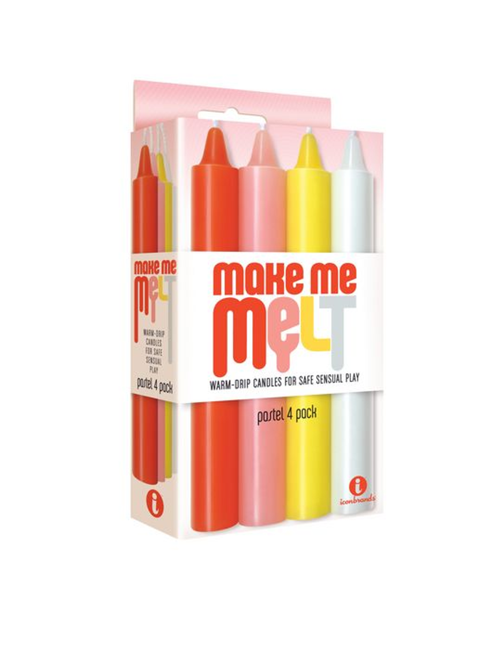 Make Me Melt Sensual Warm-Drip Candles 4 Pack - Pastel