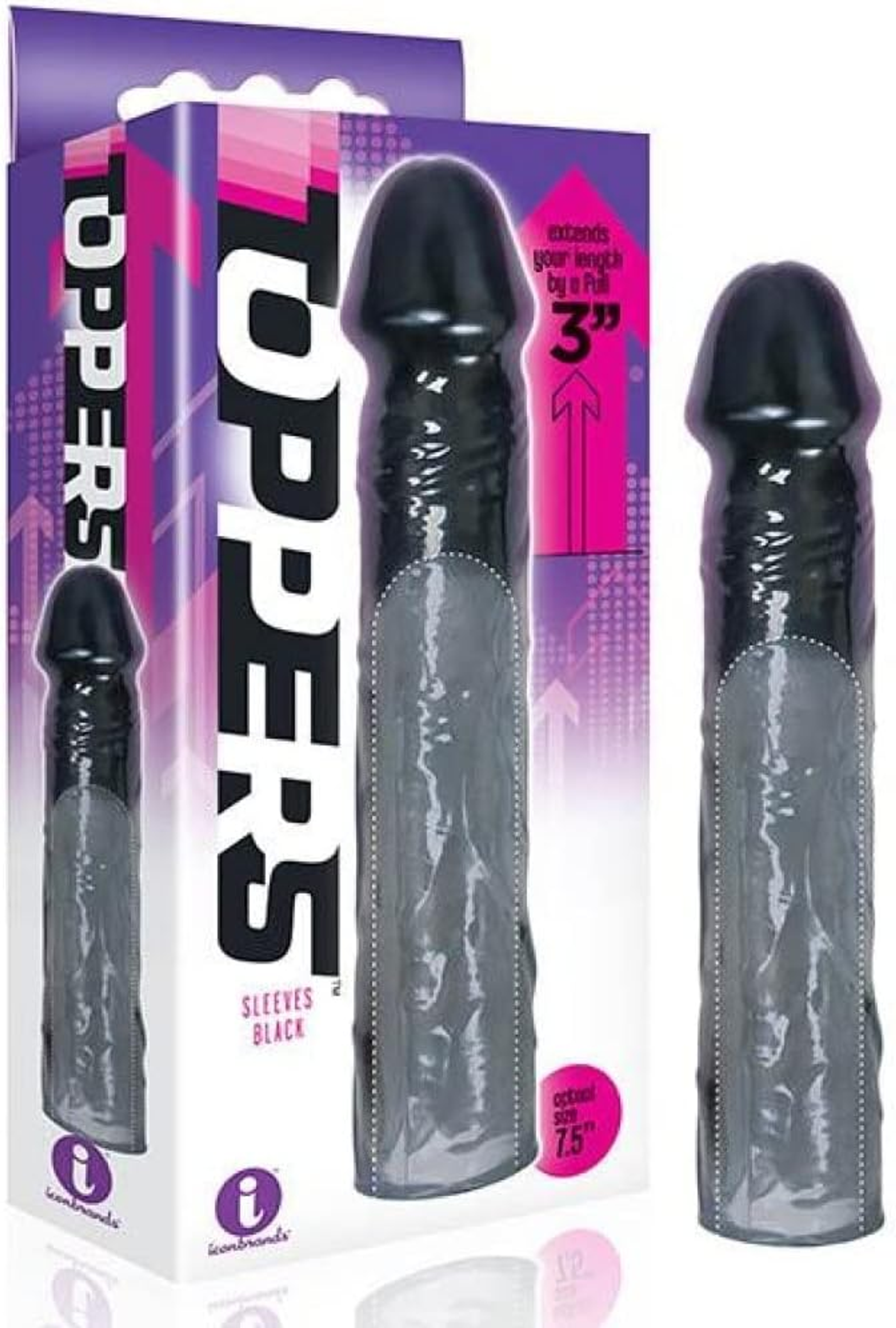 9-Inch Toppers Penis Extender in Black