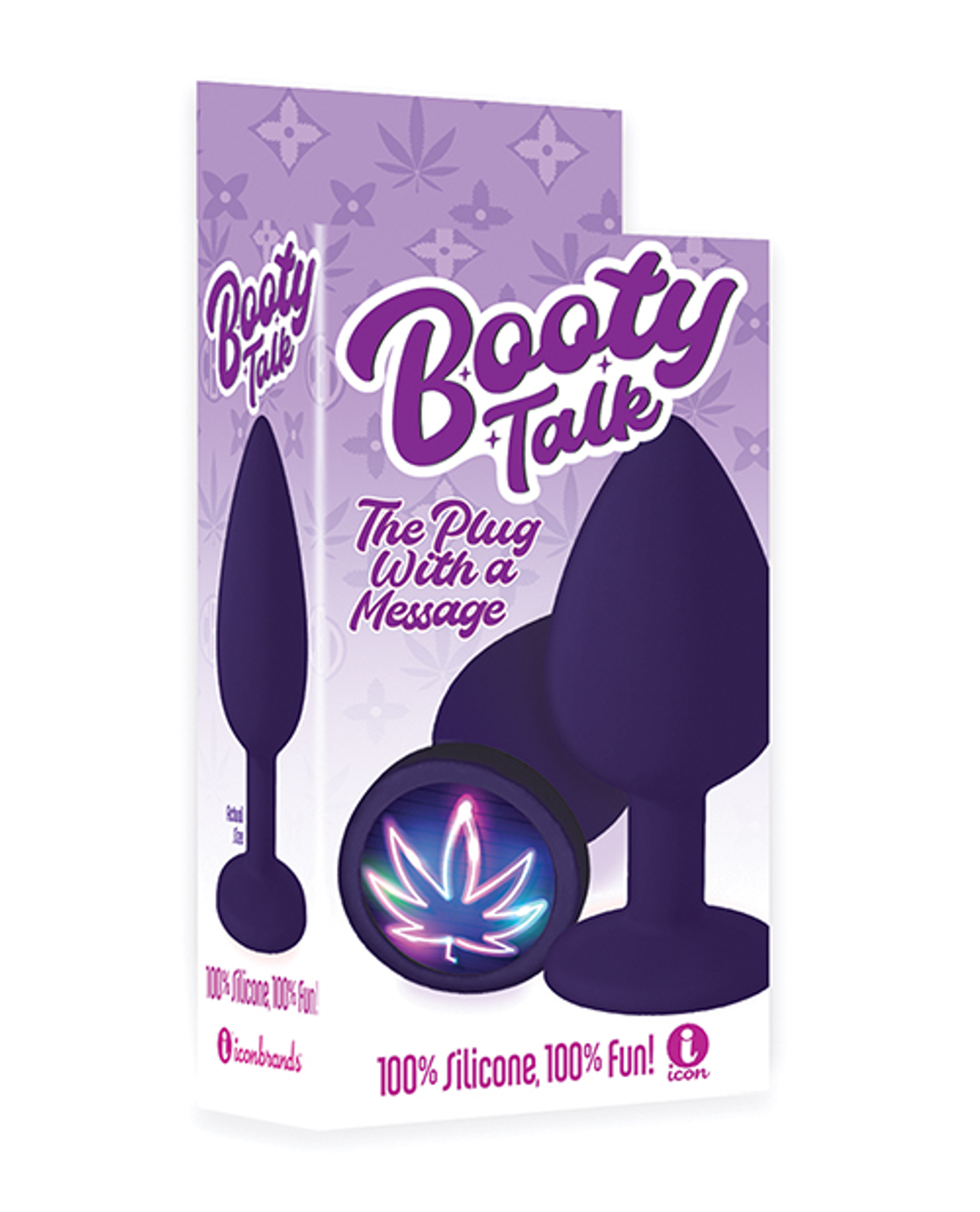 The 9's Booty Talk Neon Leaf Silicone Butt Plug – Playful Silicone Starter