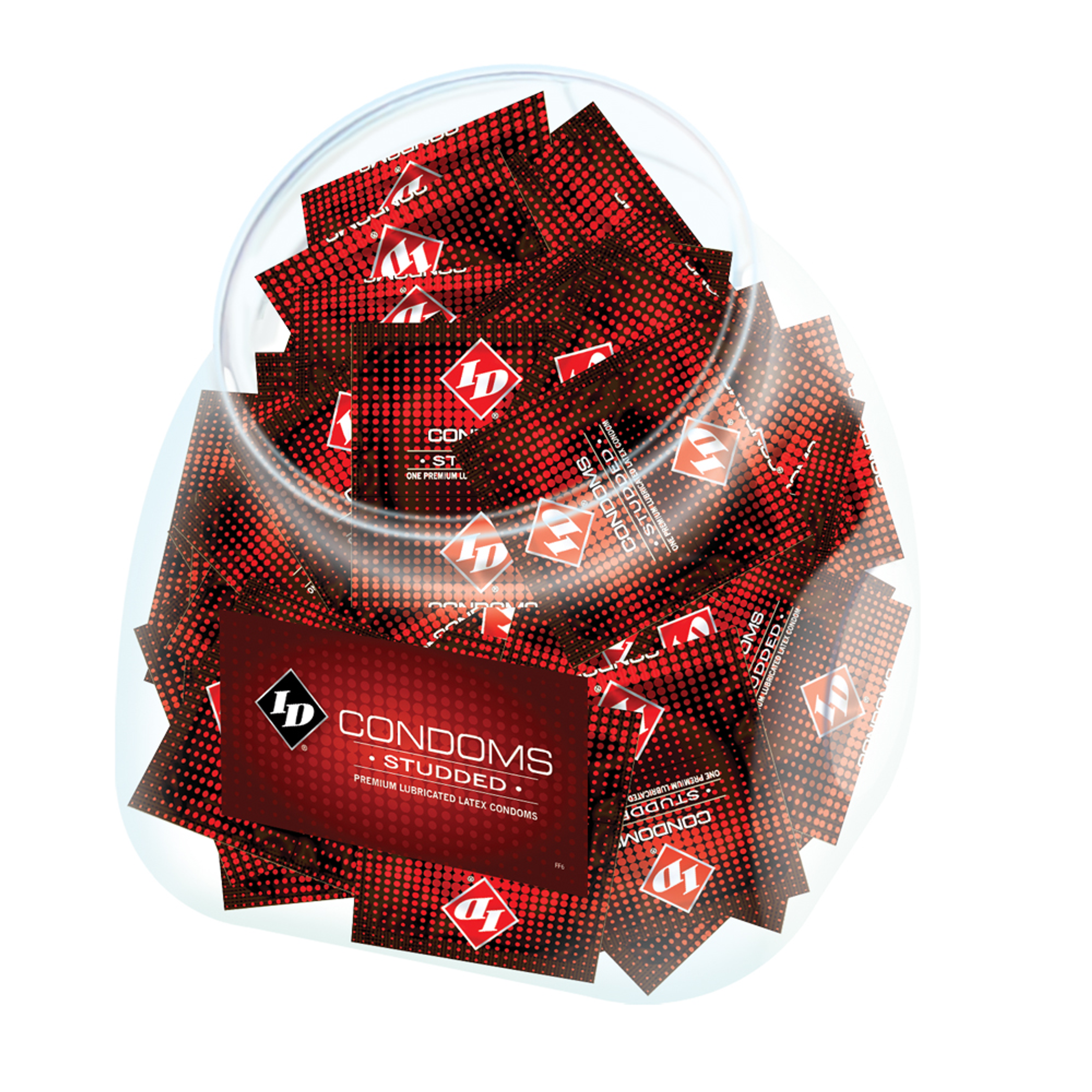 ID Lube Studded Condom Jar - 144 Pieces