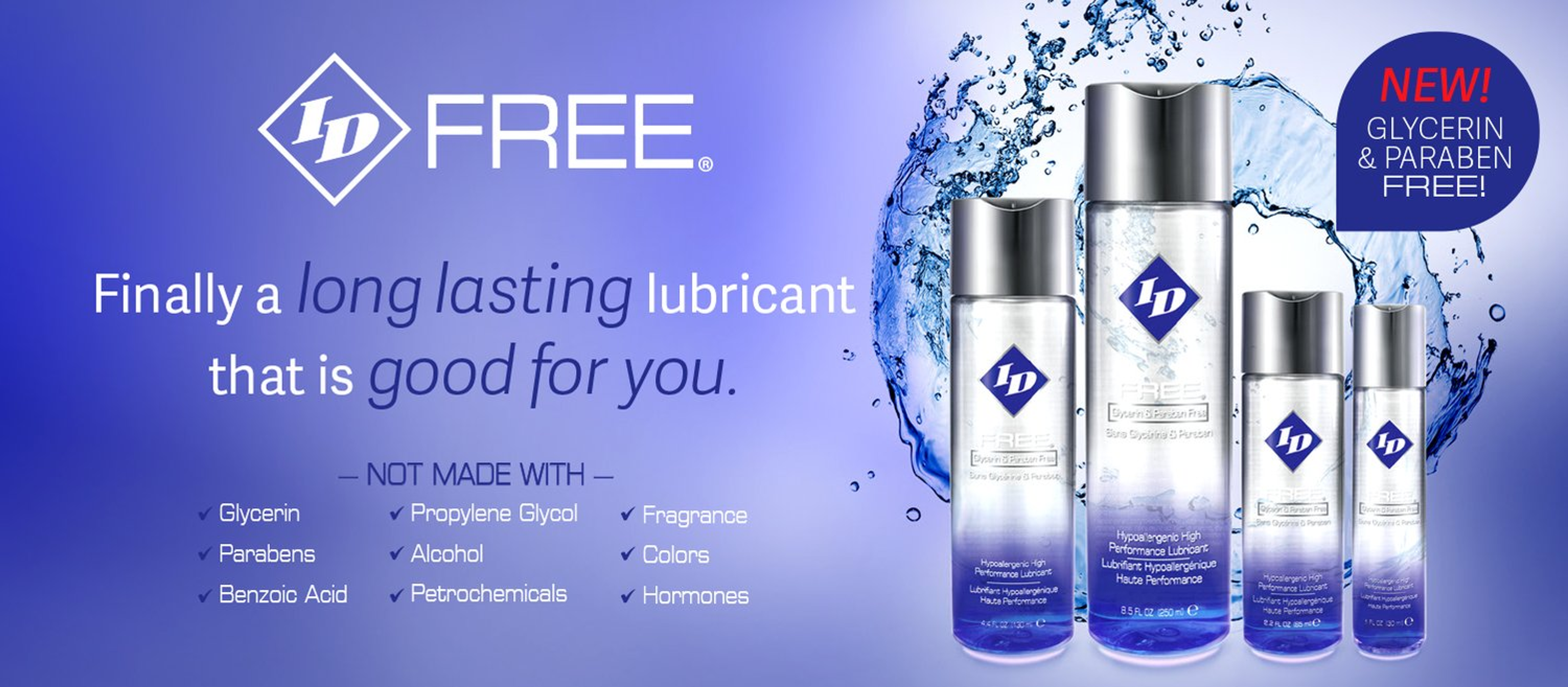ID Free Water-Based Personal Lubricant 2.2 oz