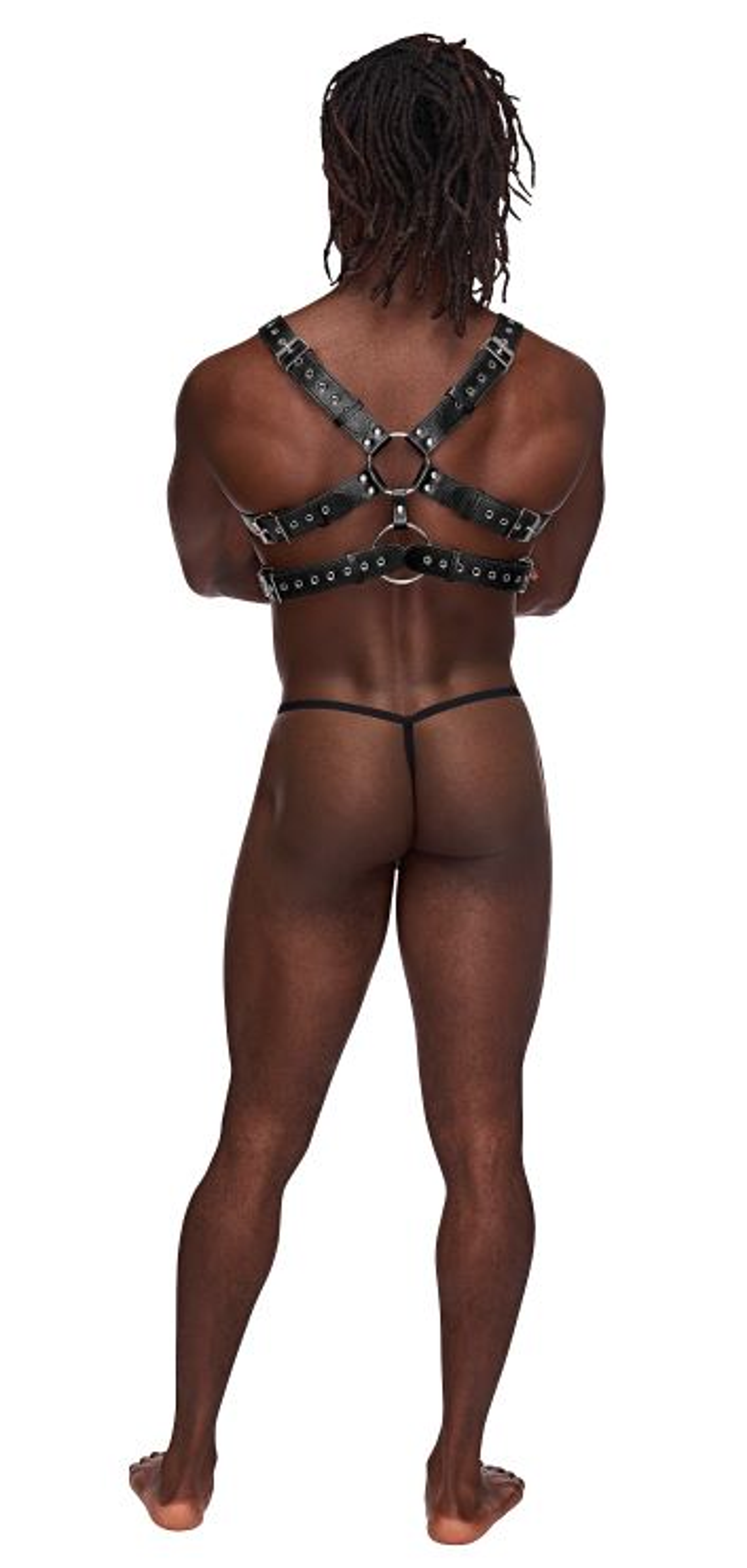 Gemini Faux Leather Harness – Black (O/S)
