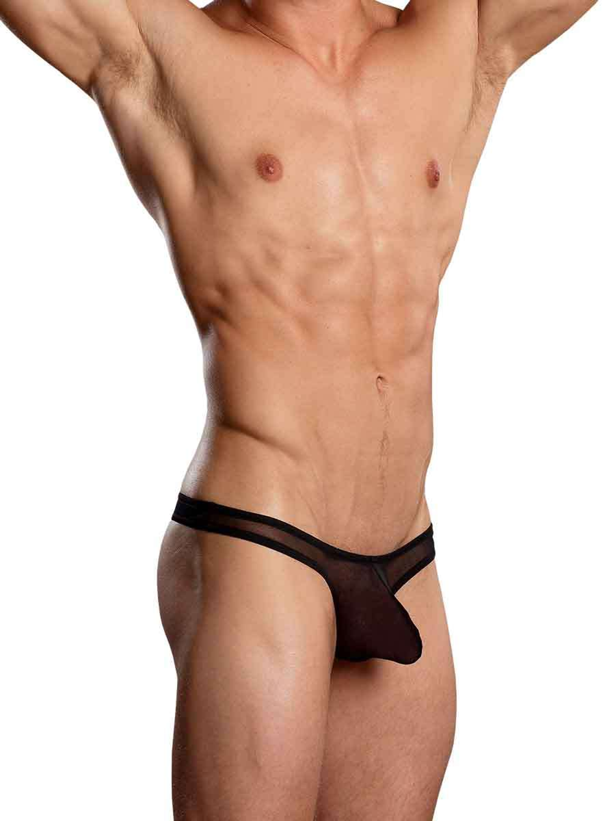 Euro Mesh Thong Black L/XL – Male Power Sheer Underwear