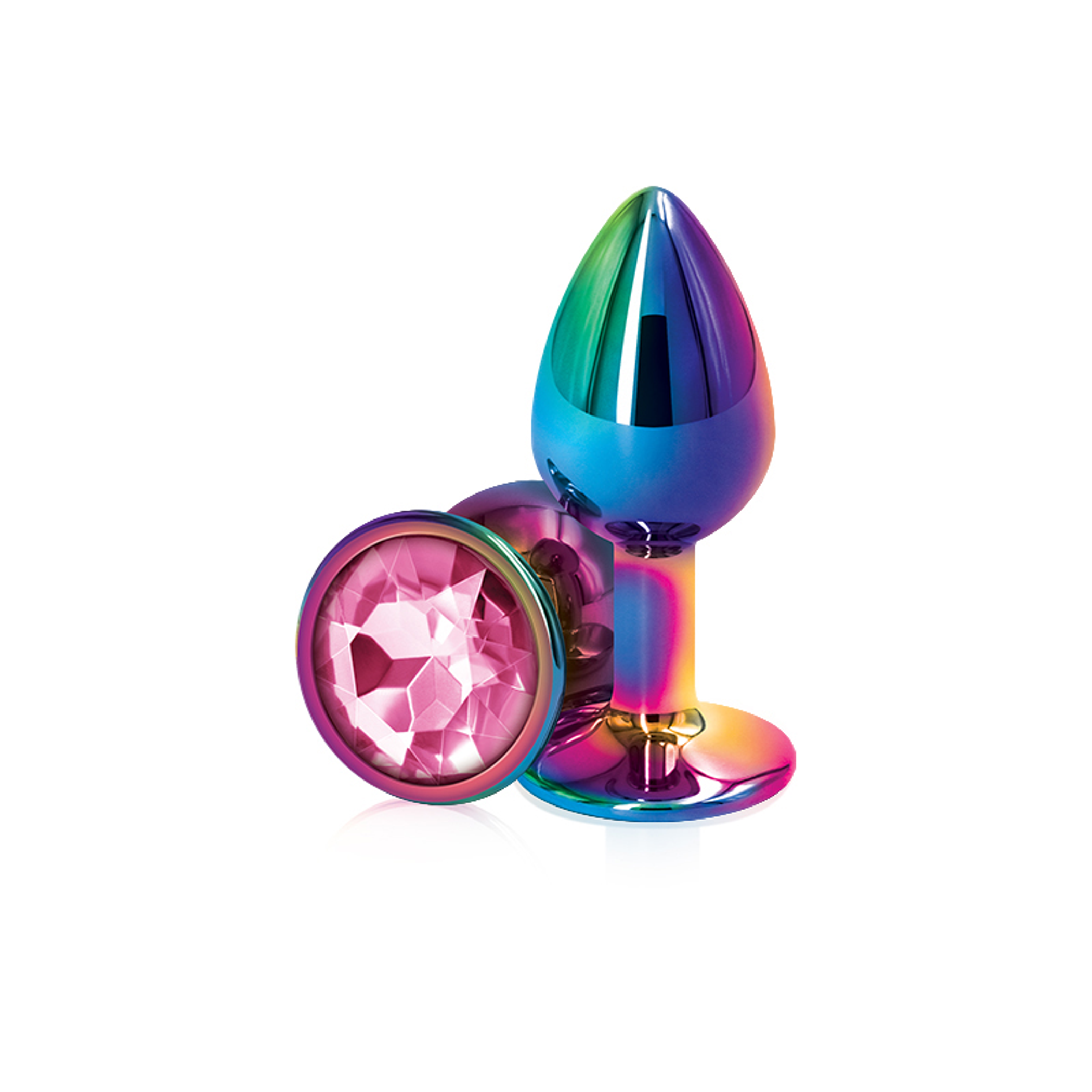Rear Assets Multicolor Small Pink - Jeweled Beginner Butt Plug