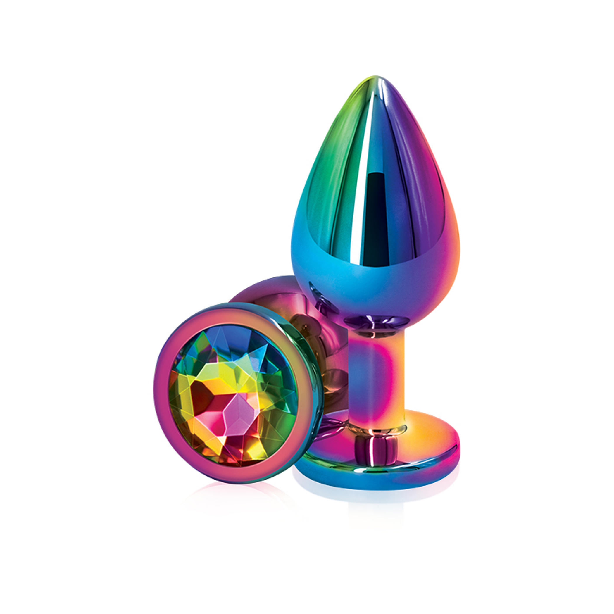 Rear Assets Rainbow Plug | Multicolor Medium Anal Plug