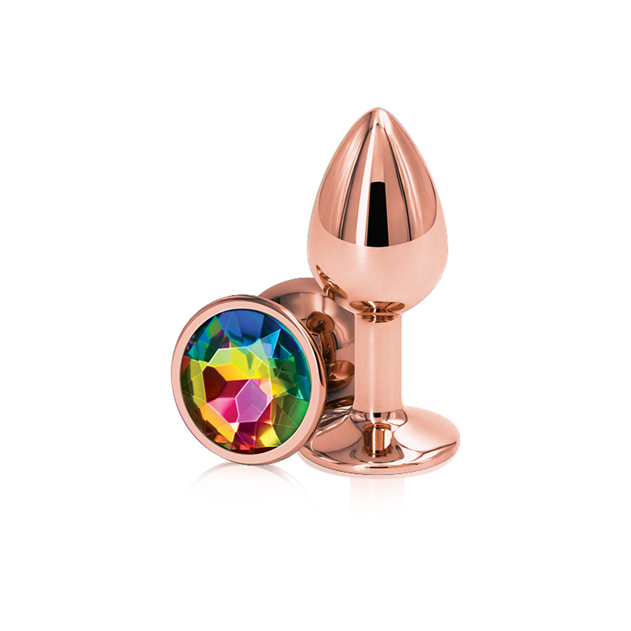 Rear Assets Rose Gold Small Rainbow - Jeweled Beginner Plug