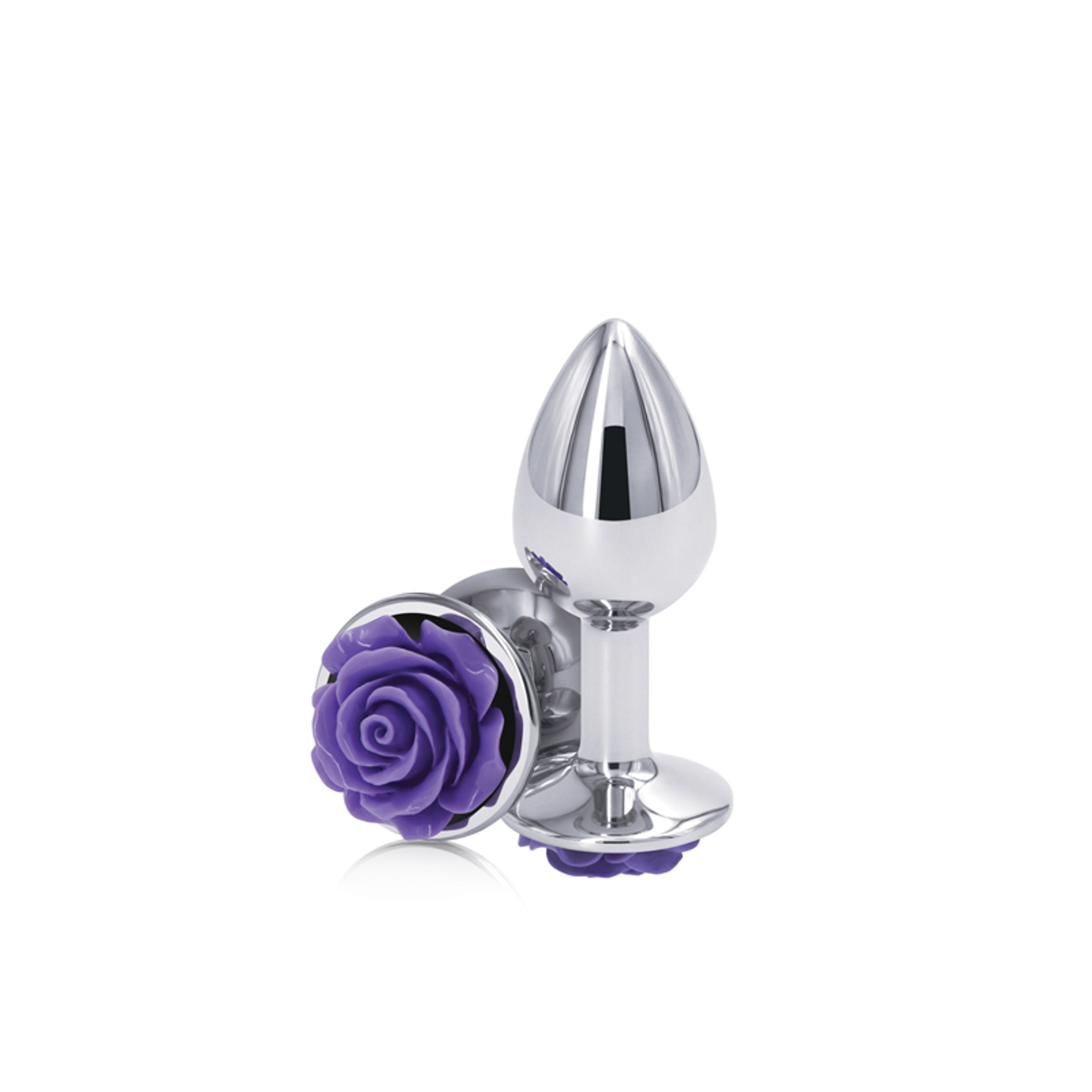 Rear Assets Rose Small Purple Butt Plug