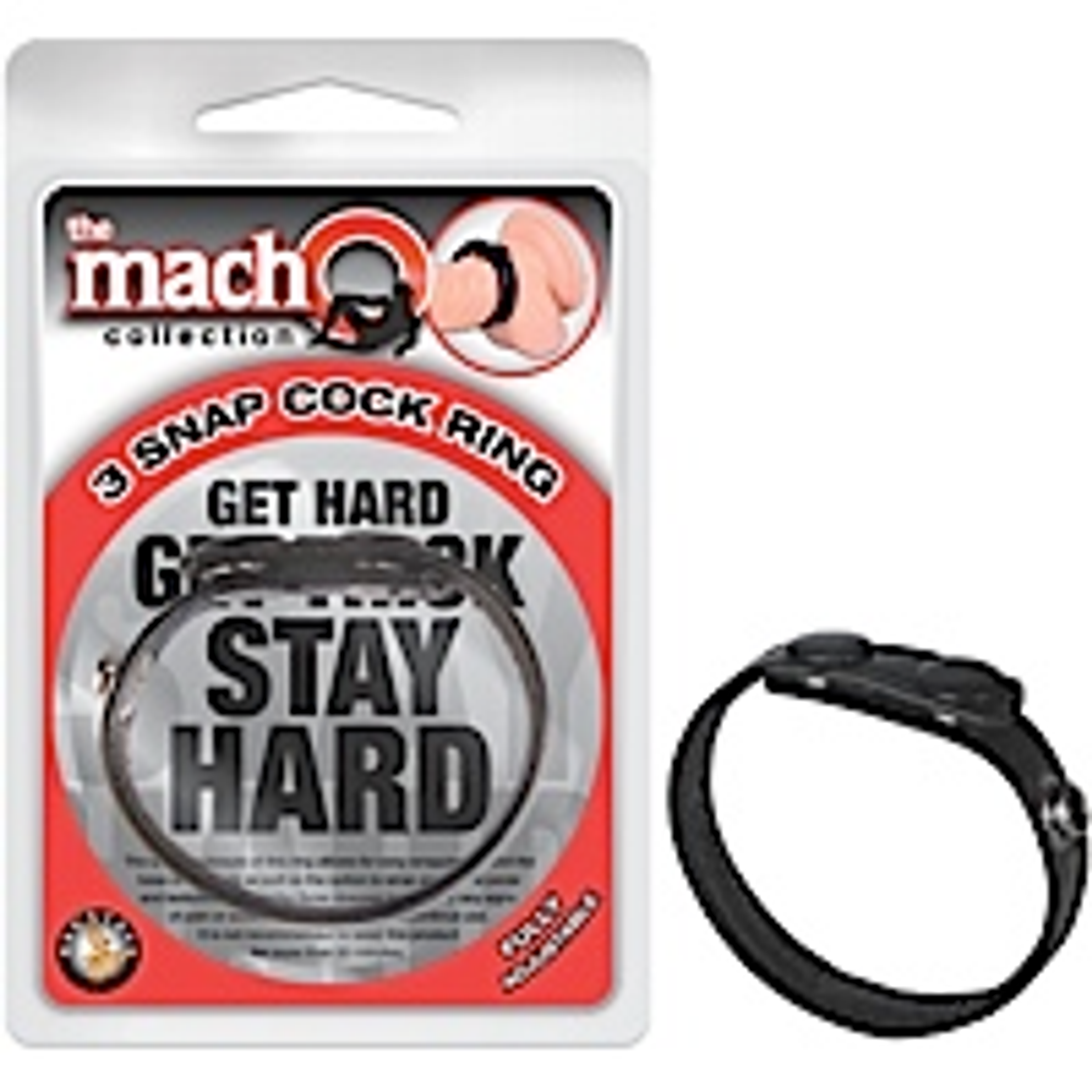 Macho Collection 3 Snap Cock Ring – Adjustable Snap Ring
