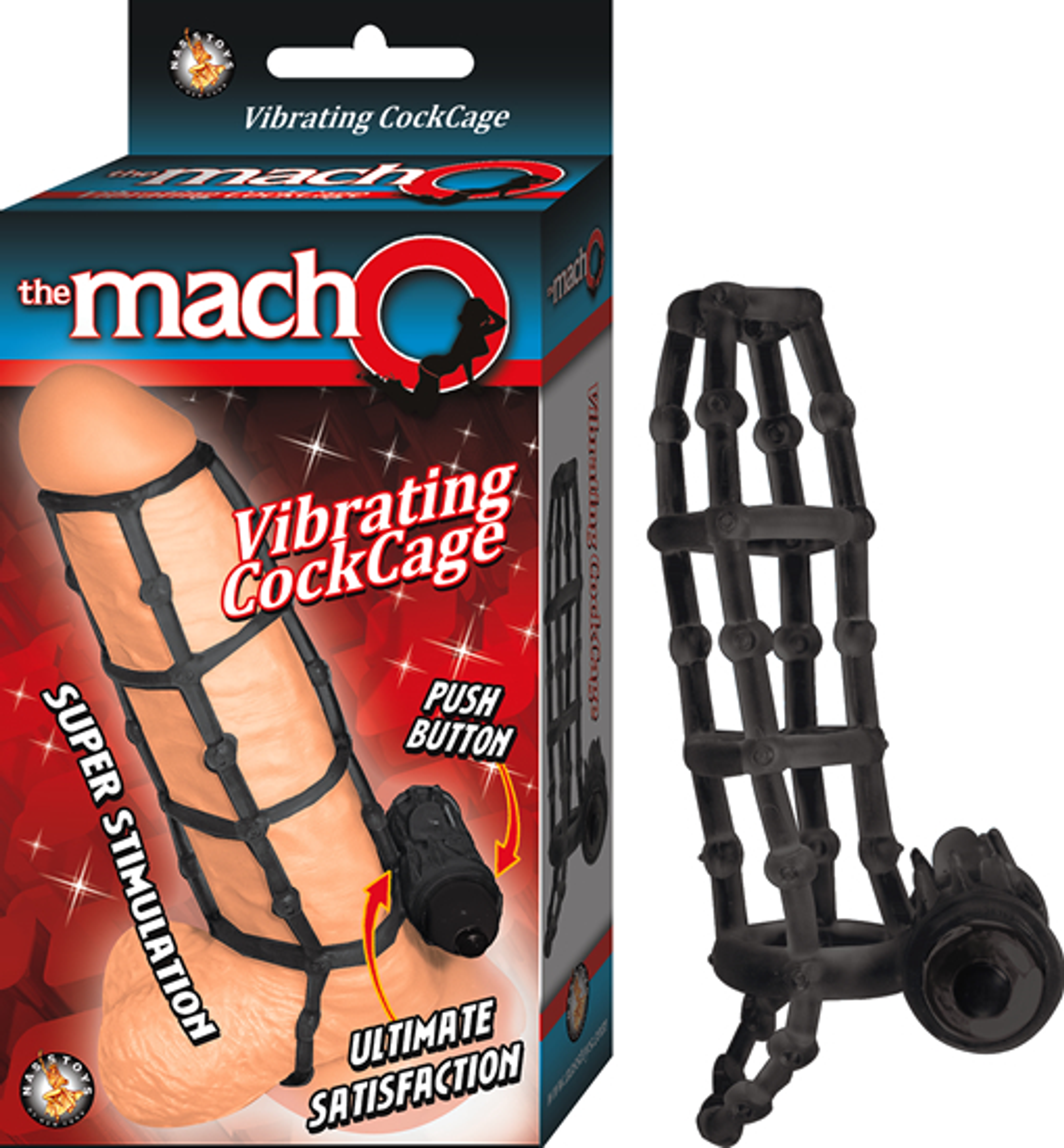 Macho Vibrating Cock Cage Black