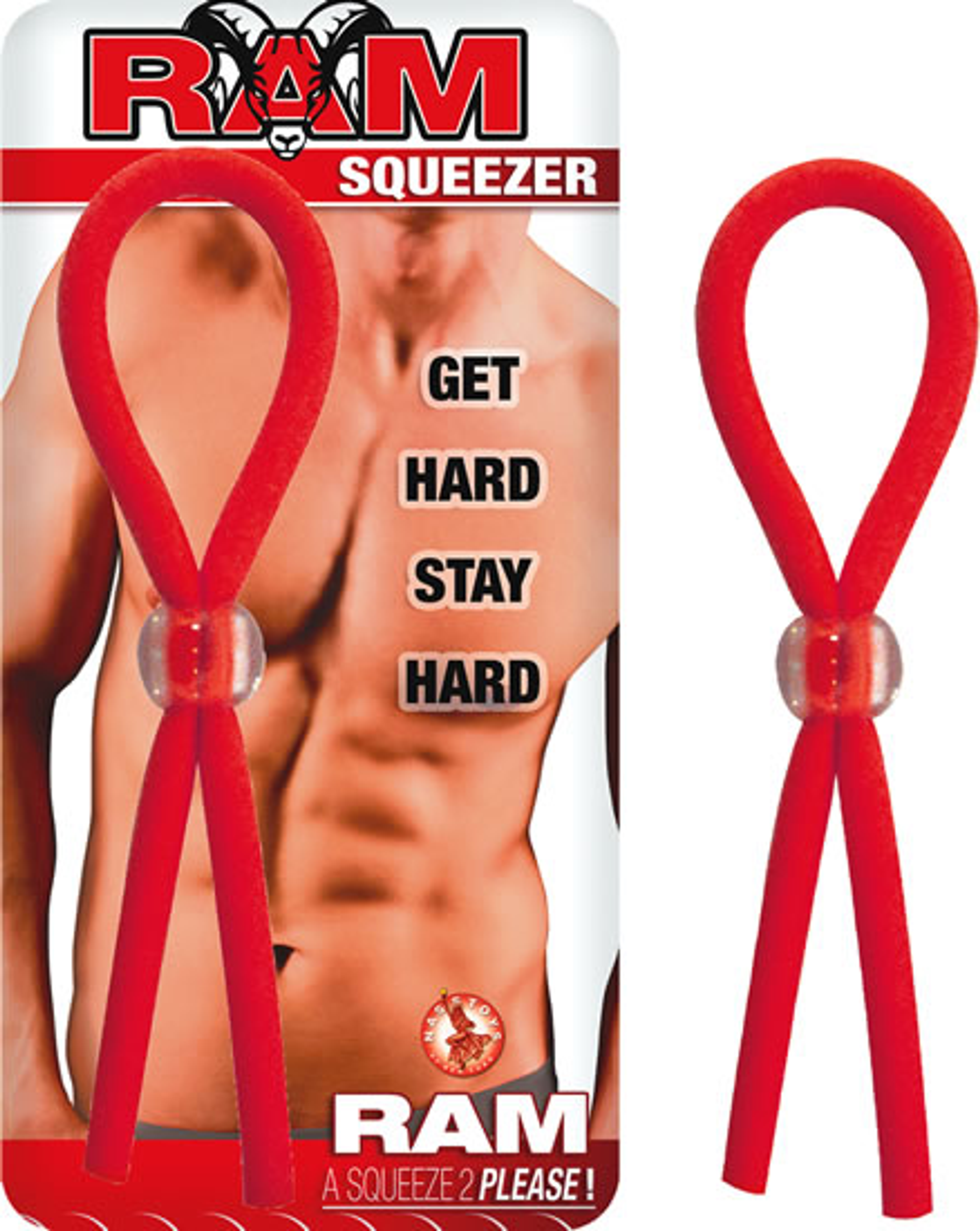Ram Squeezer Red Adjustable Cock Ring