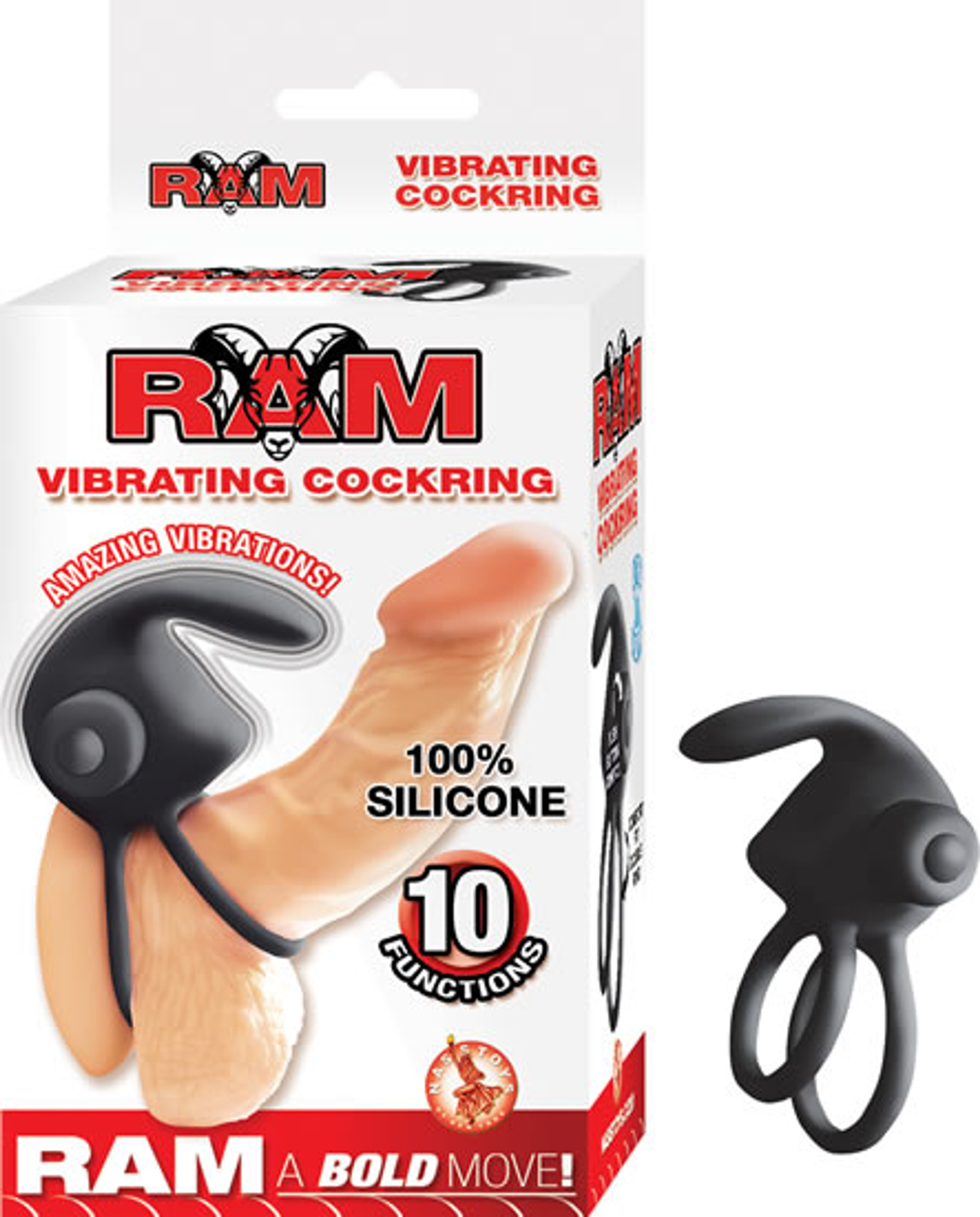 Ram Vibrating Cockring Black by Nasstoys | Love Ring