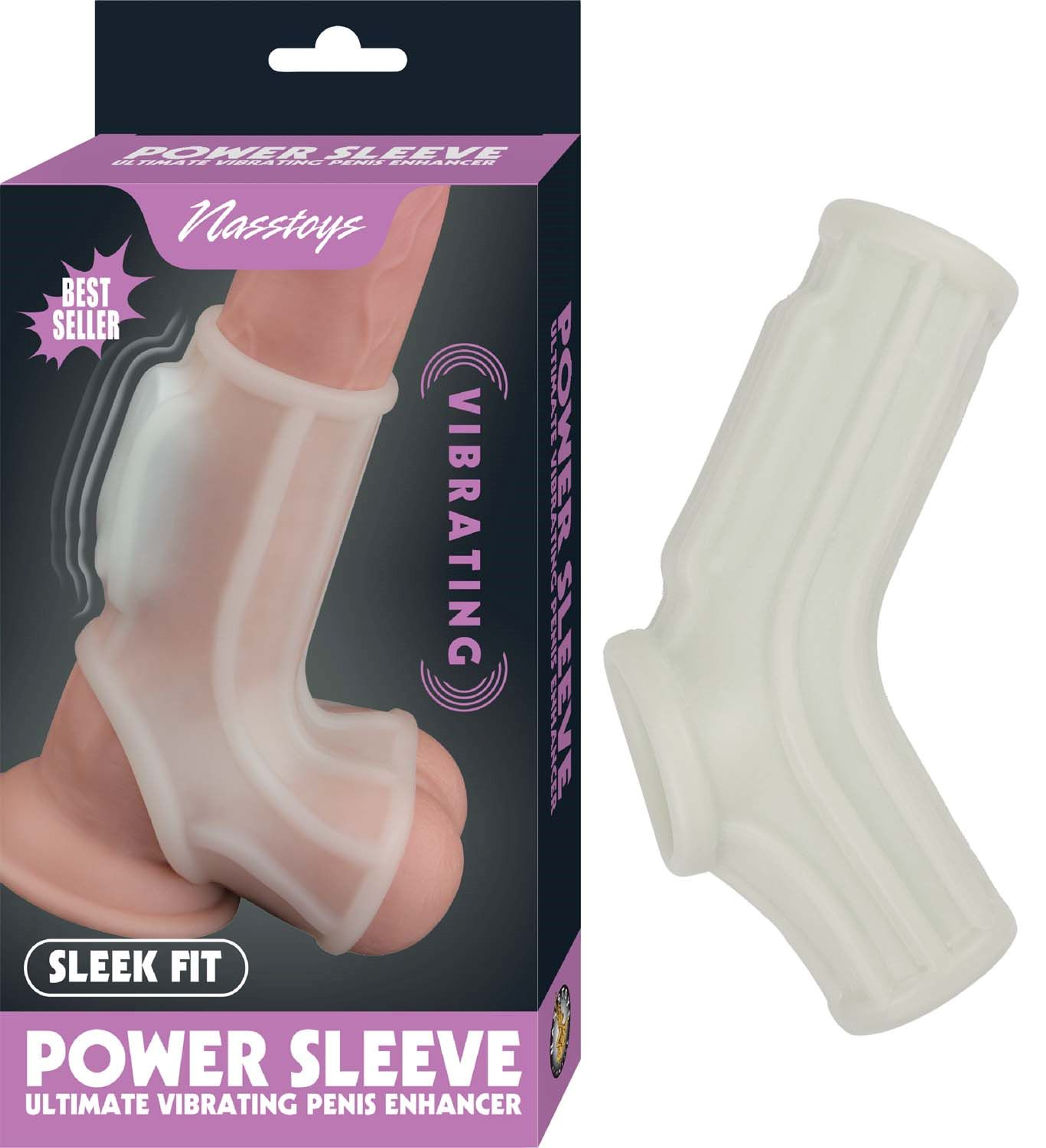 Vibrating Power Sleeve Sleek Fit (White) – Vibrating Stroker Sleeve