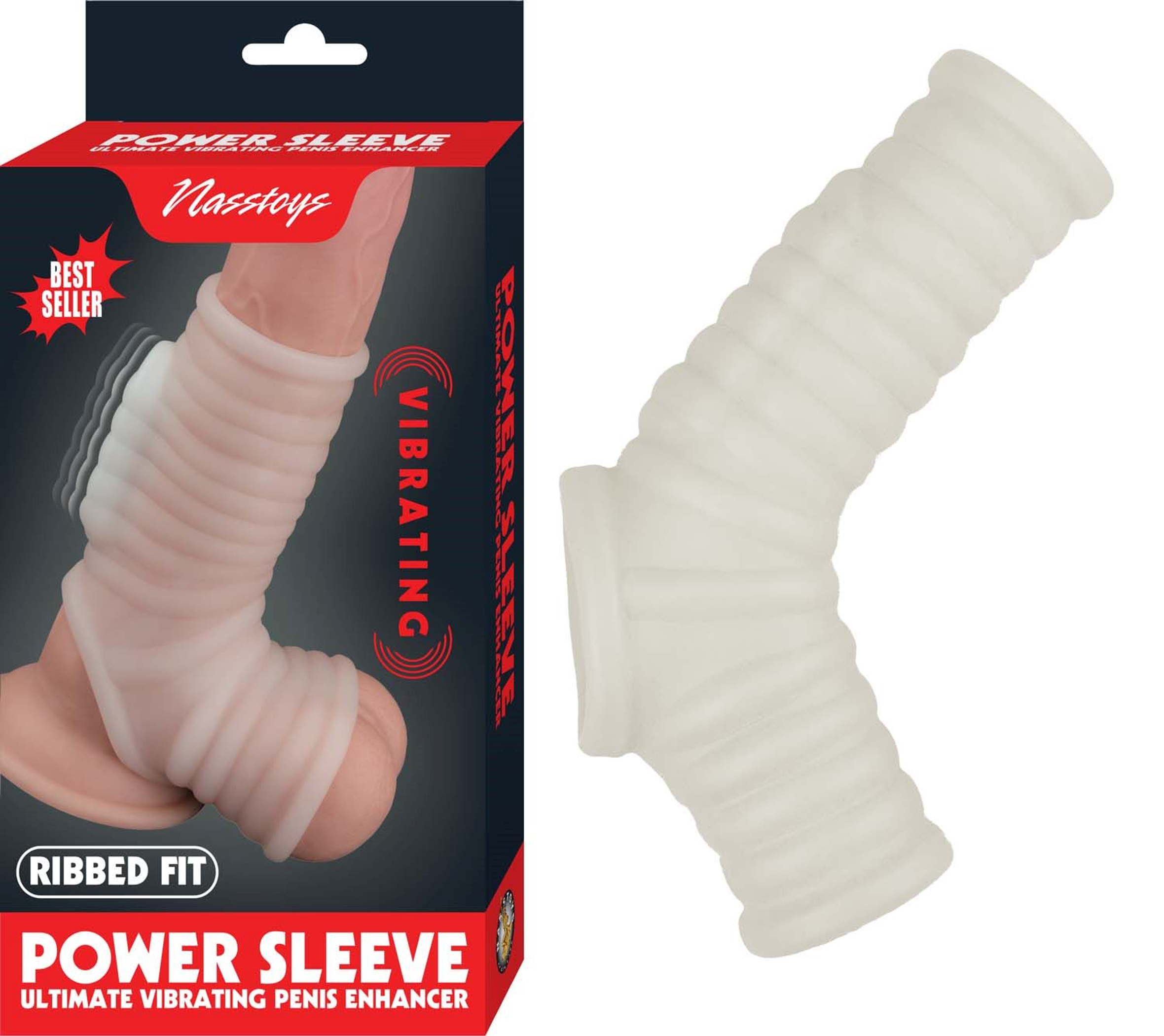 Vibrating Power Sleeve Ribbed Fit | Textured Couples Ring