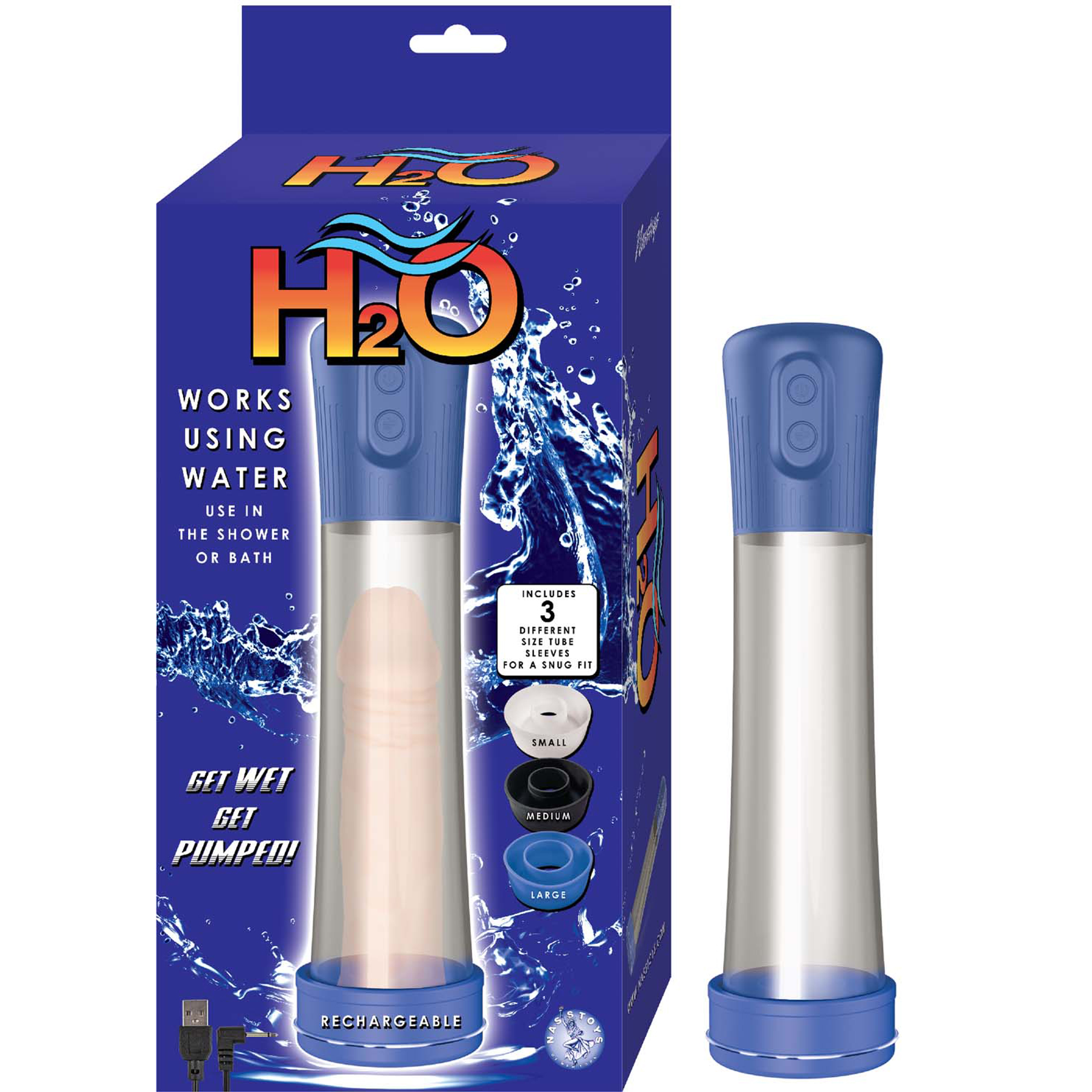 H2O Blue Pump Rechargeable Waterproof Vibrator