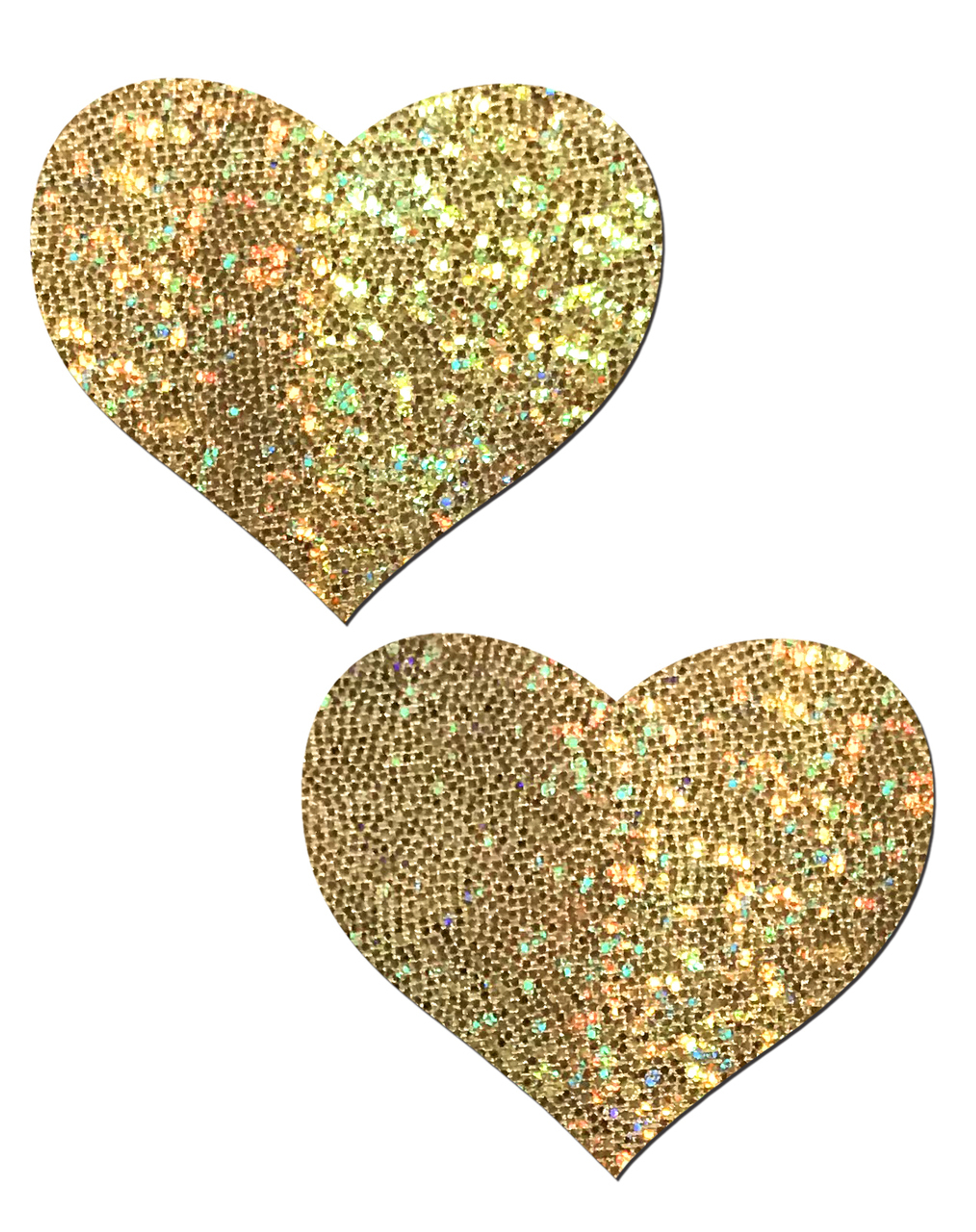 Gold Glitter Heart Nipple Pasties