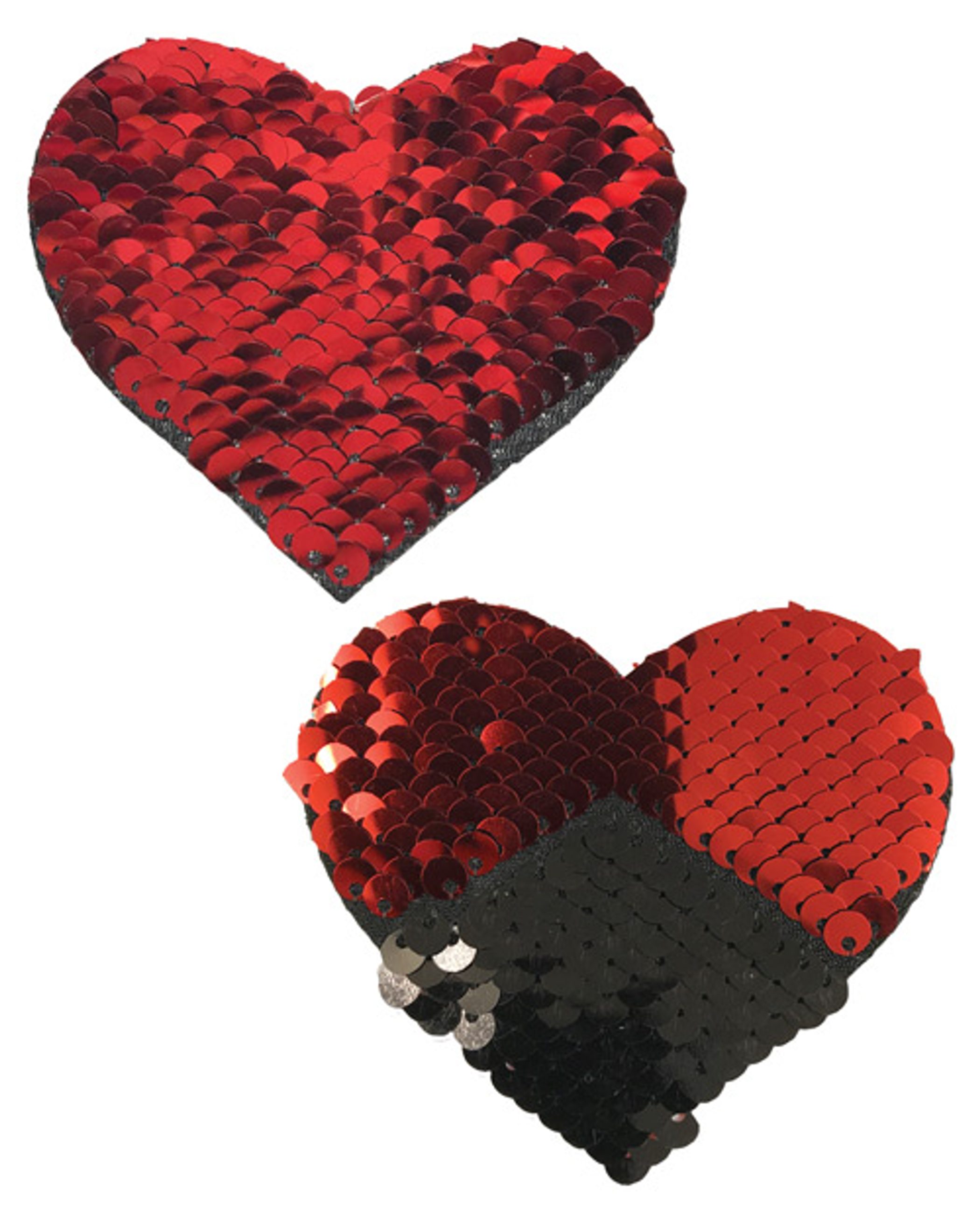 Sweety Red & Black Color Changing Sequin Heart Pasties