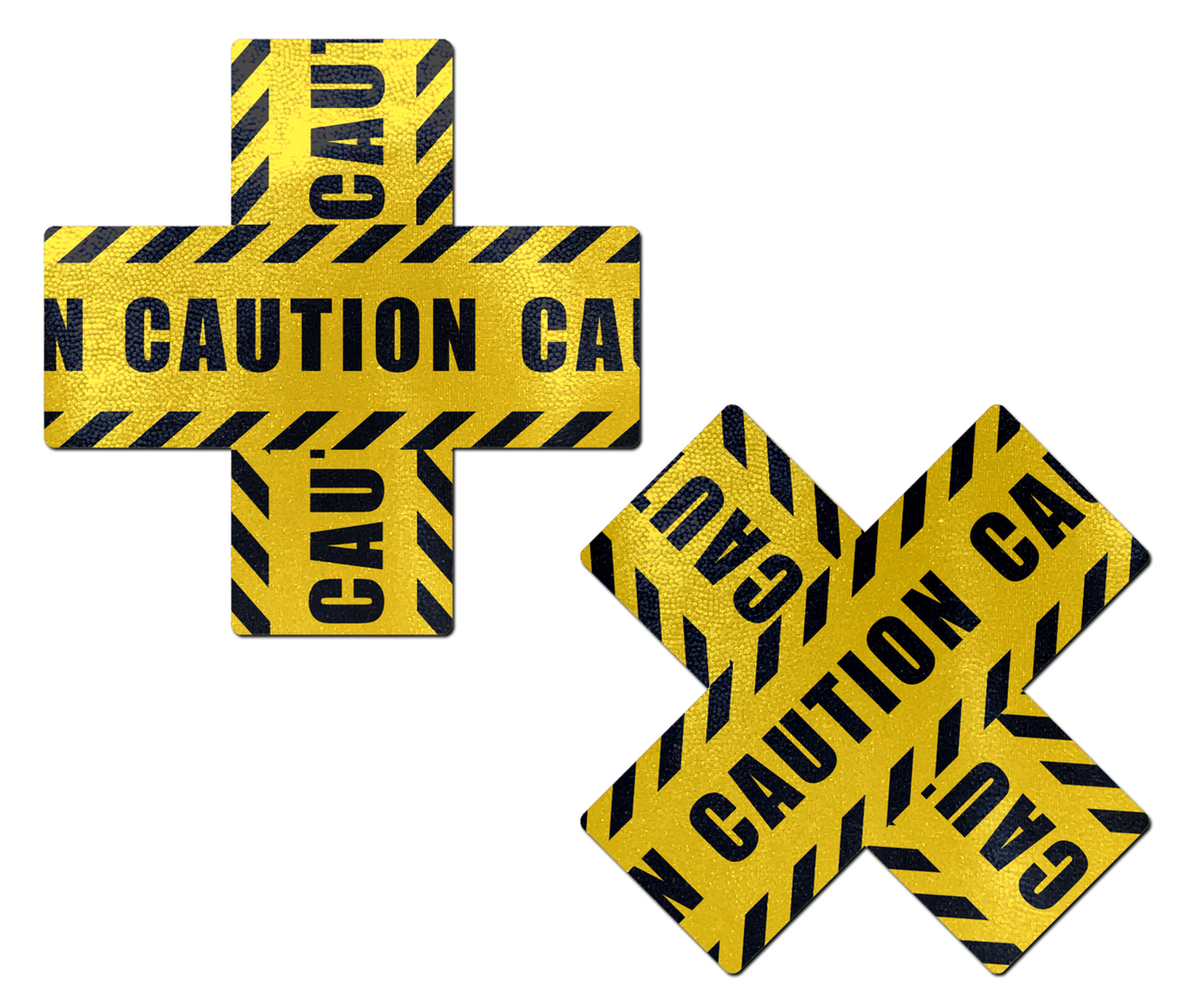 Pastease Crossed Caution Tape Nipple Pasties
