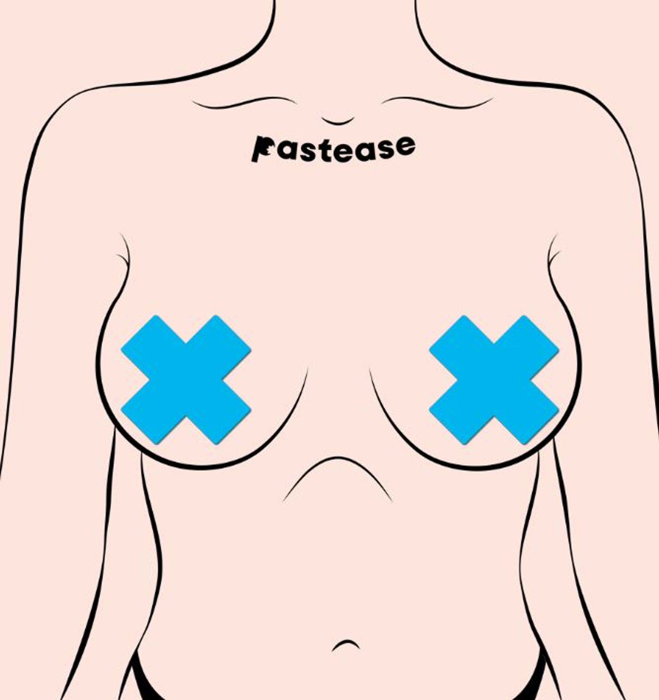 Pastease Plus X Glow Nipple Pasties | Neon Turquoise