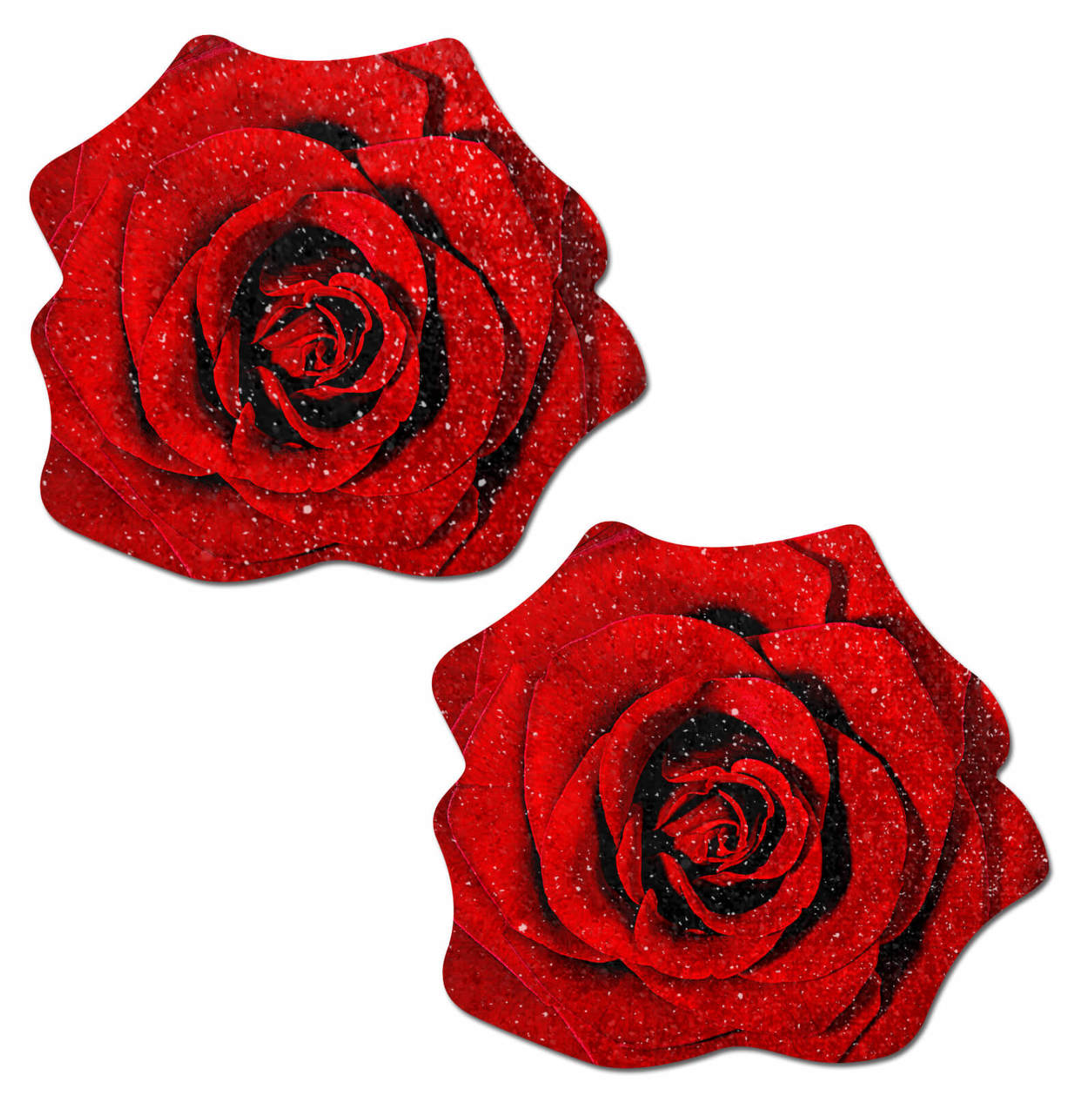 Rose Red Glitter Velvet Nipple Pasties