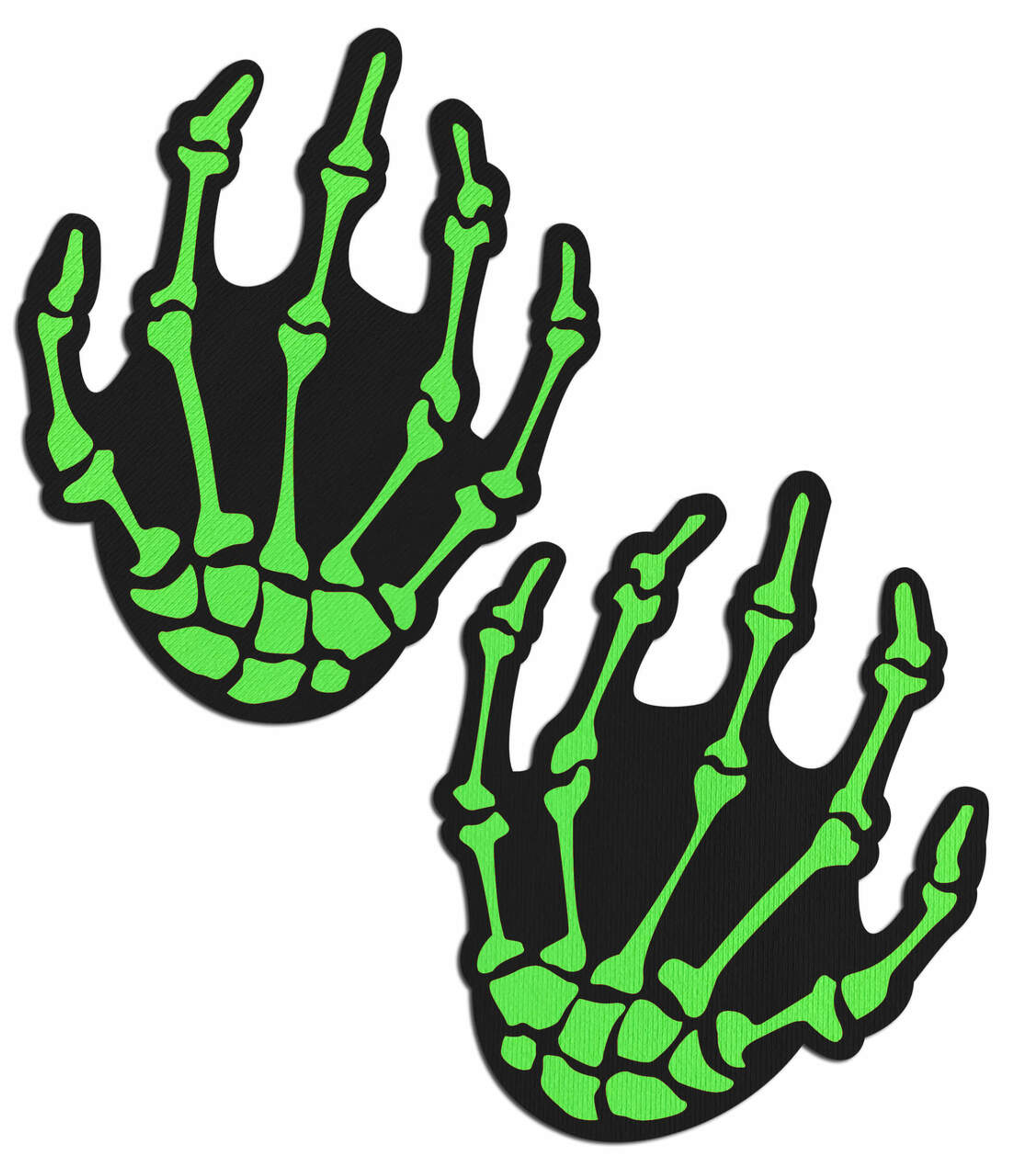 Pastease Neon Green Skeleton Hand Pasties | Halloween Pair