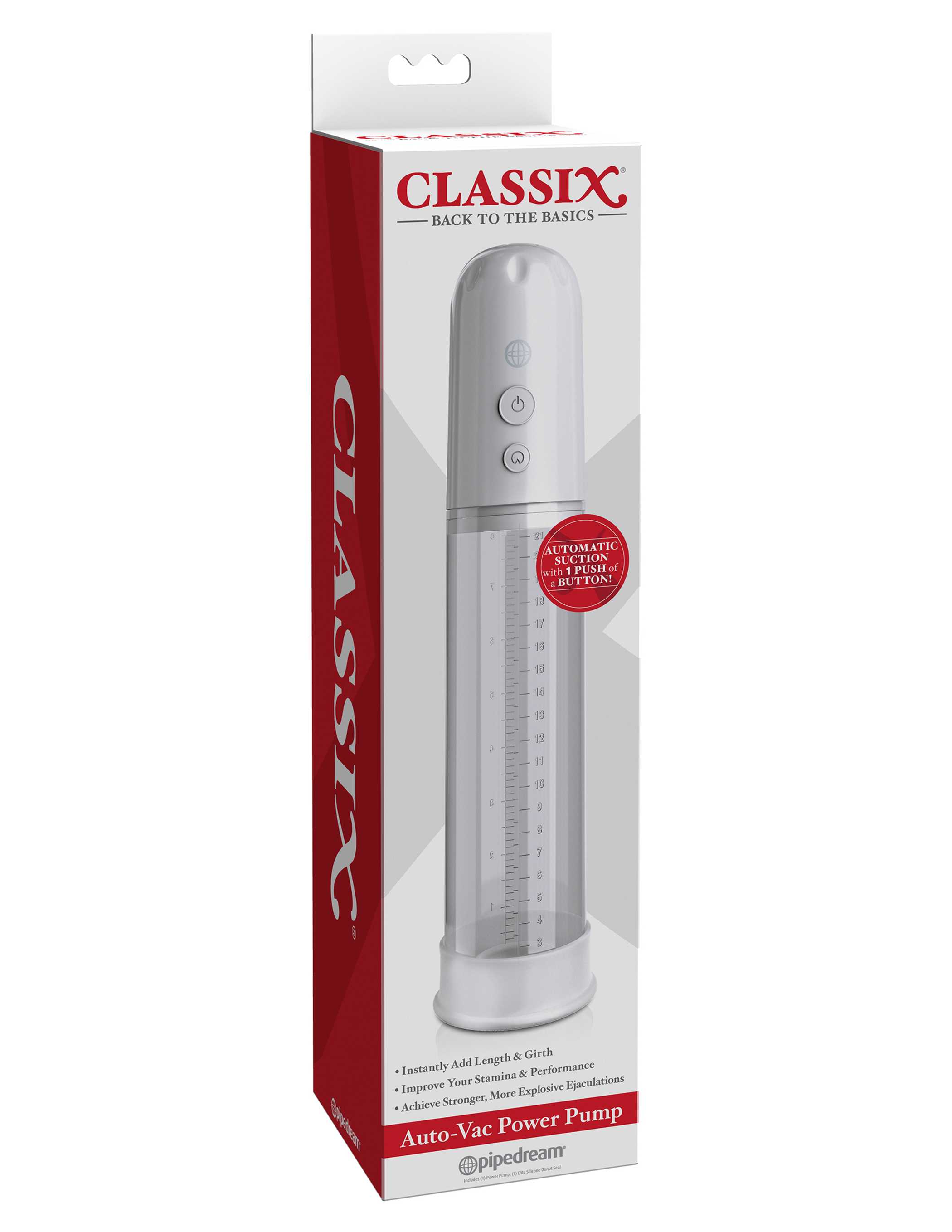 Classix Auto Vac Power Pump White | Automatic Penis Pump