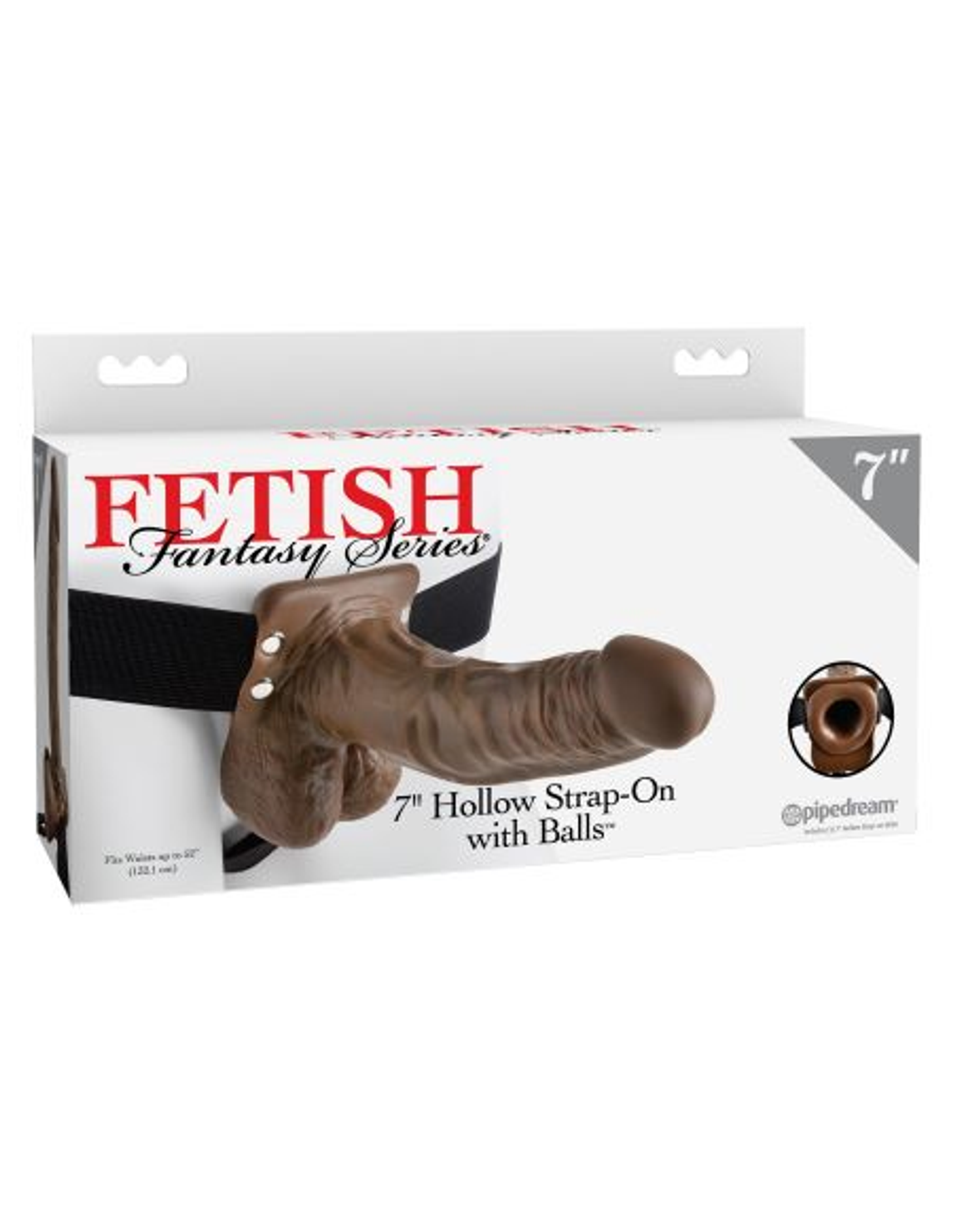 Fetish Fantasy 7 Hollow Strap-On With Balls | Brown