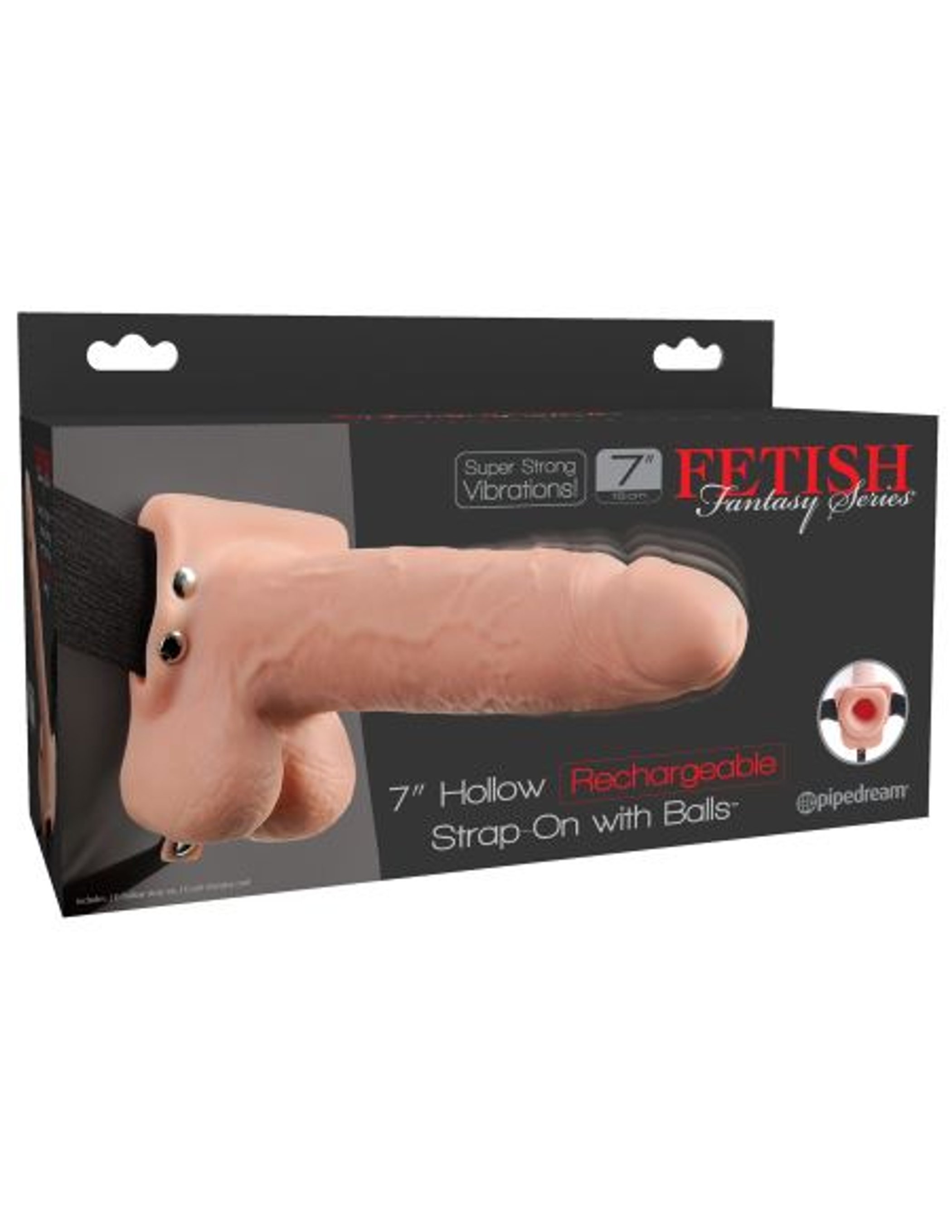 Hollow Rechargeable Strap-On With Remote – 7 Inch