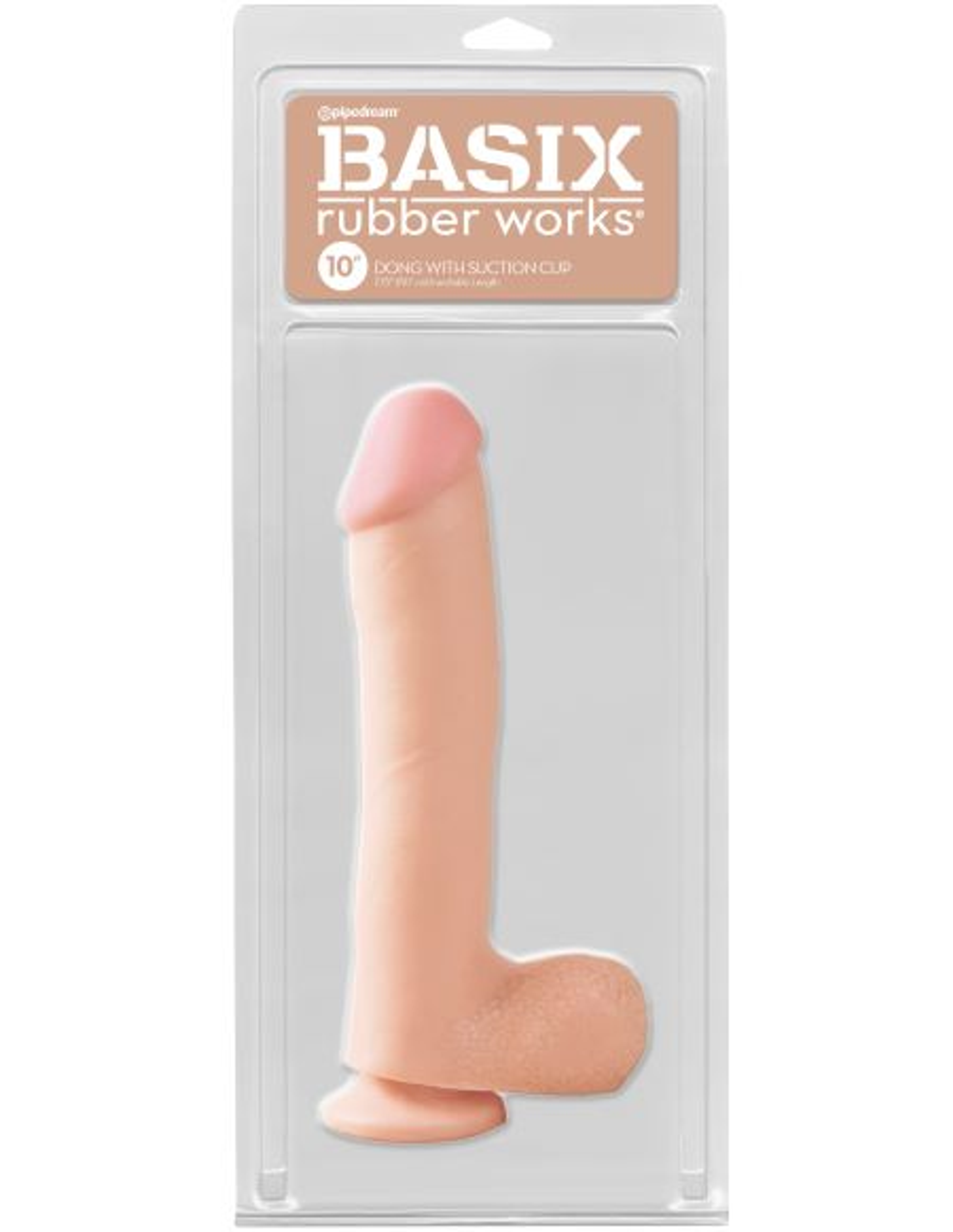 Basix Rubber Works 10-Inch Dong With Suction Cup