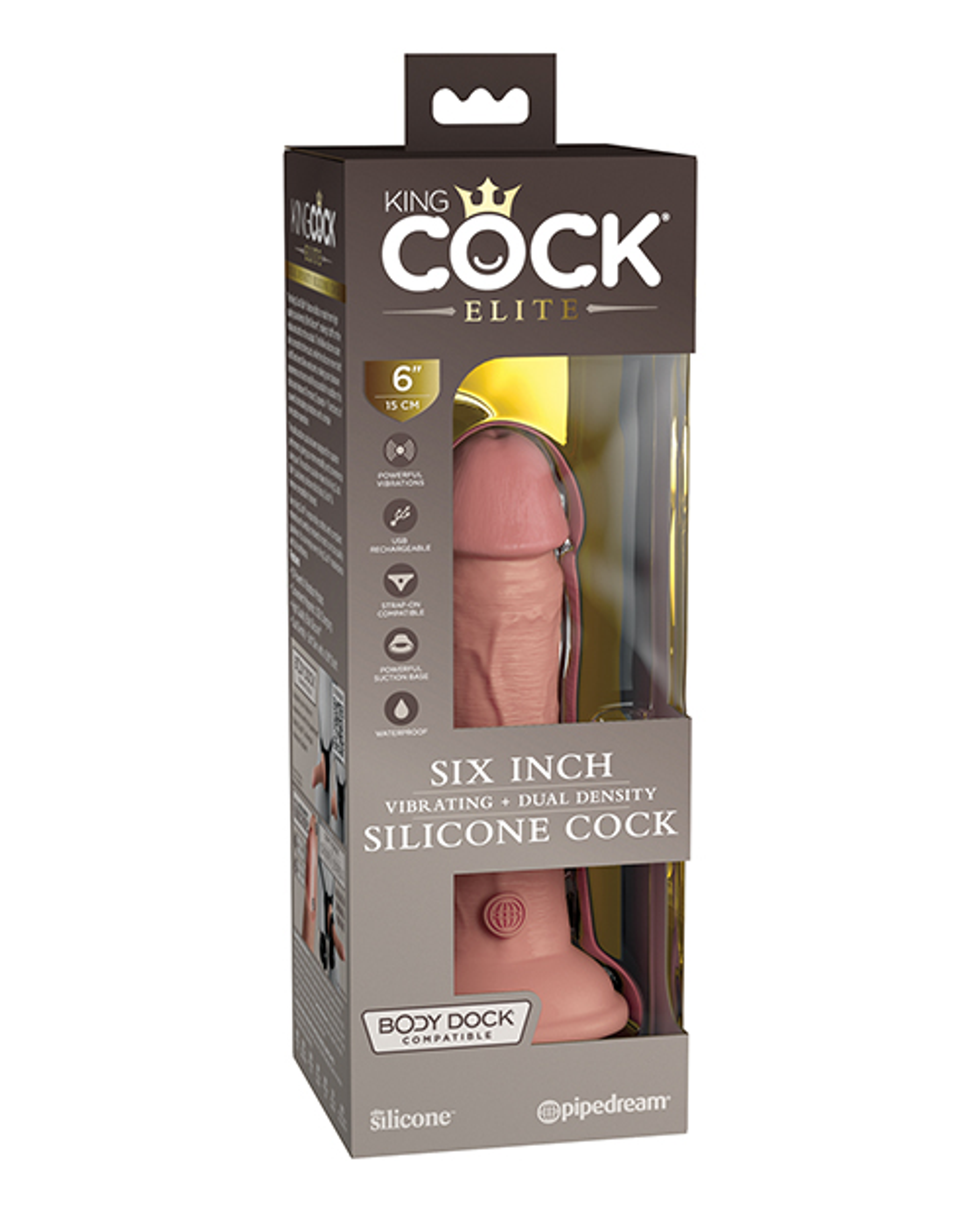 King Cock Elite 6 In Vibrating Dual Density | Lifelike Vibrating Dildo