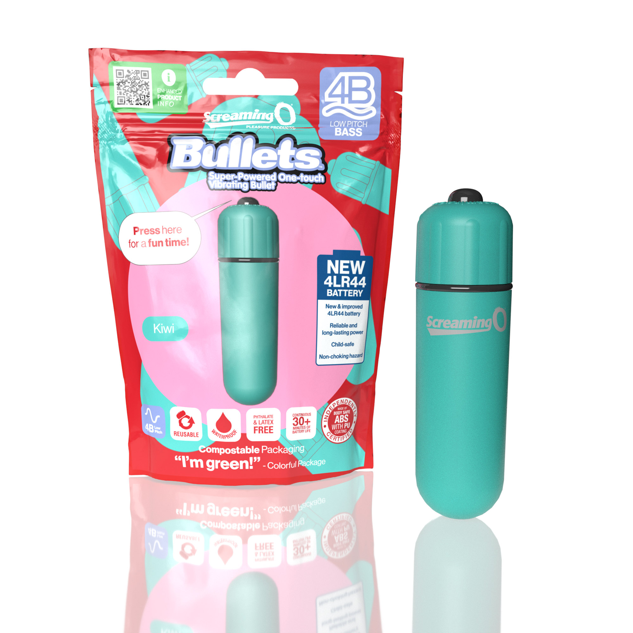 Screaming O 4B Bullet Kiwi/Bass – Compact Bullet Vibrator