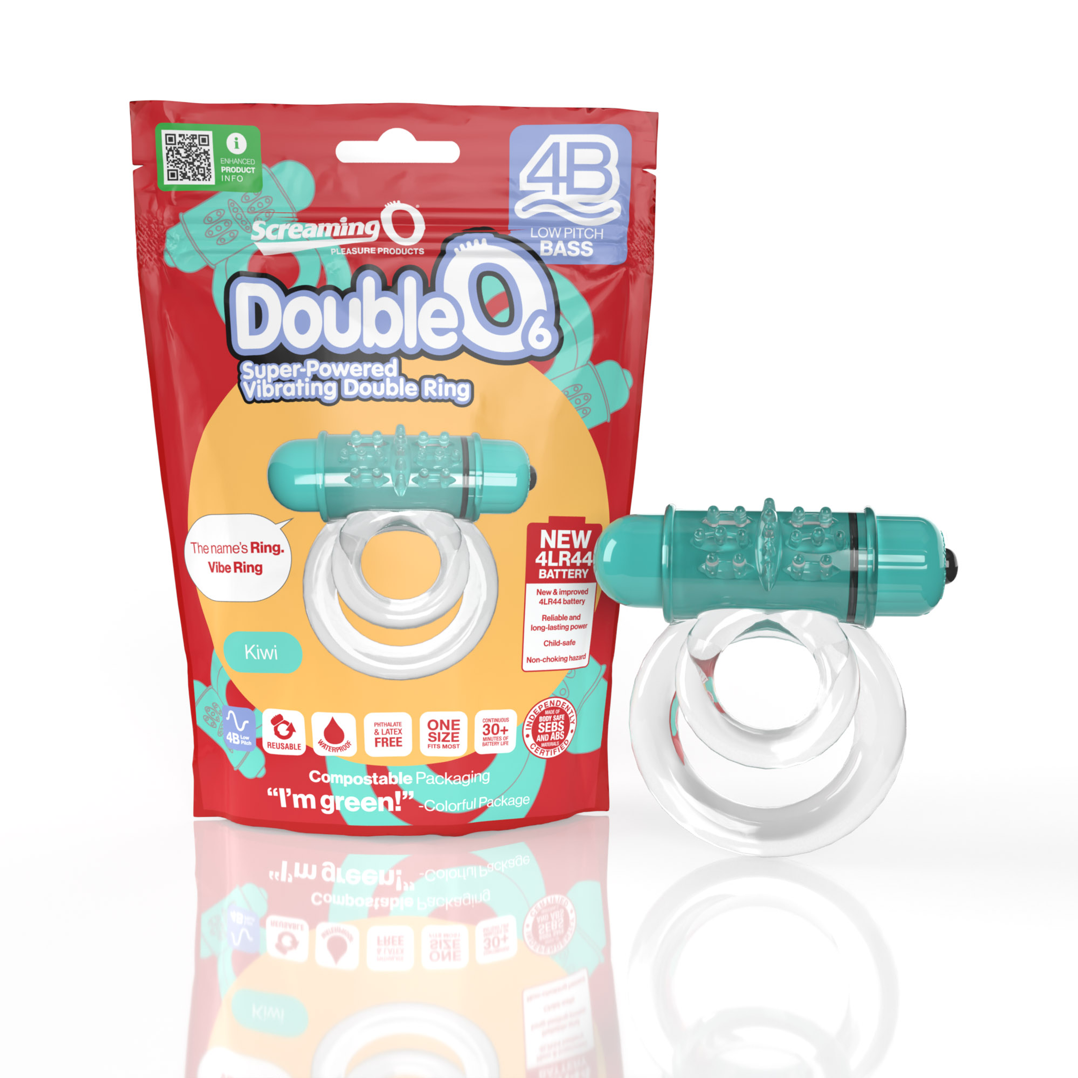 Screaming O DoubleO 6 Kiwi Bass Vibrating Couples Ring